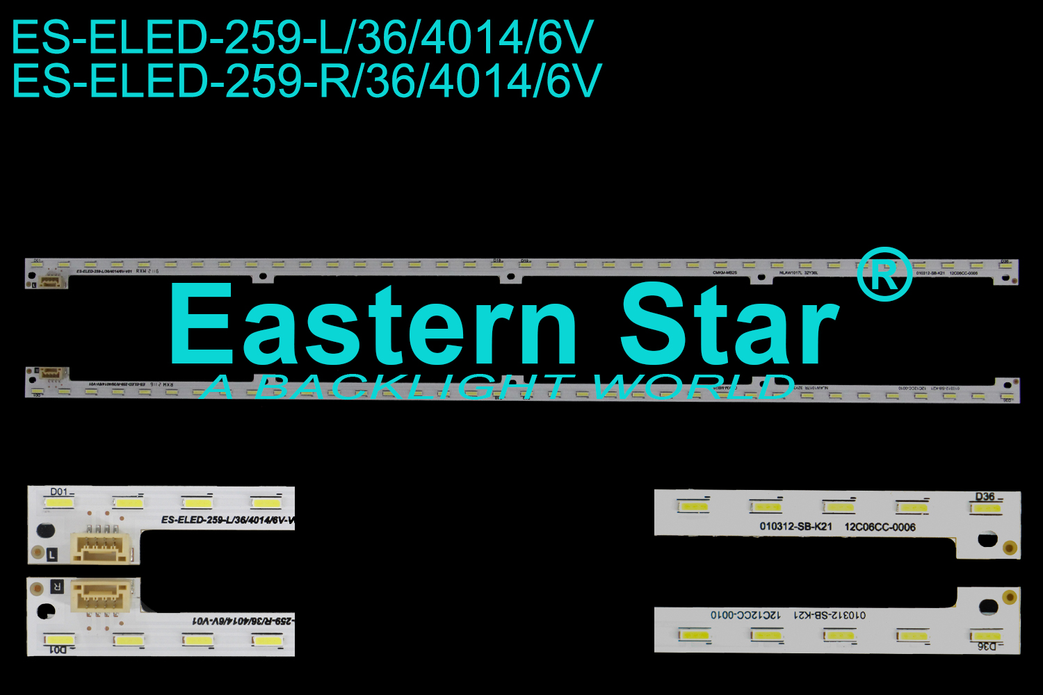 ES-ELED-259 ELED/EDGE TV backlight 32'' 36LEDs use for CMKM-MB2S NLAW1017R 32Y36R / NLAW1017L 32Y36L CMKM-MB2S NLAW10171L、CMKM-MB2S NLAW10171R LED STRIPS(2)