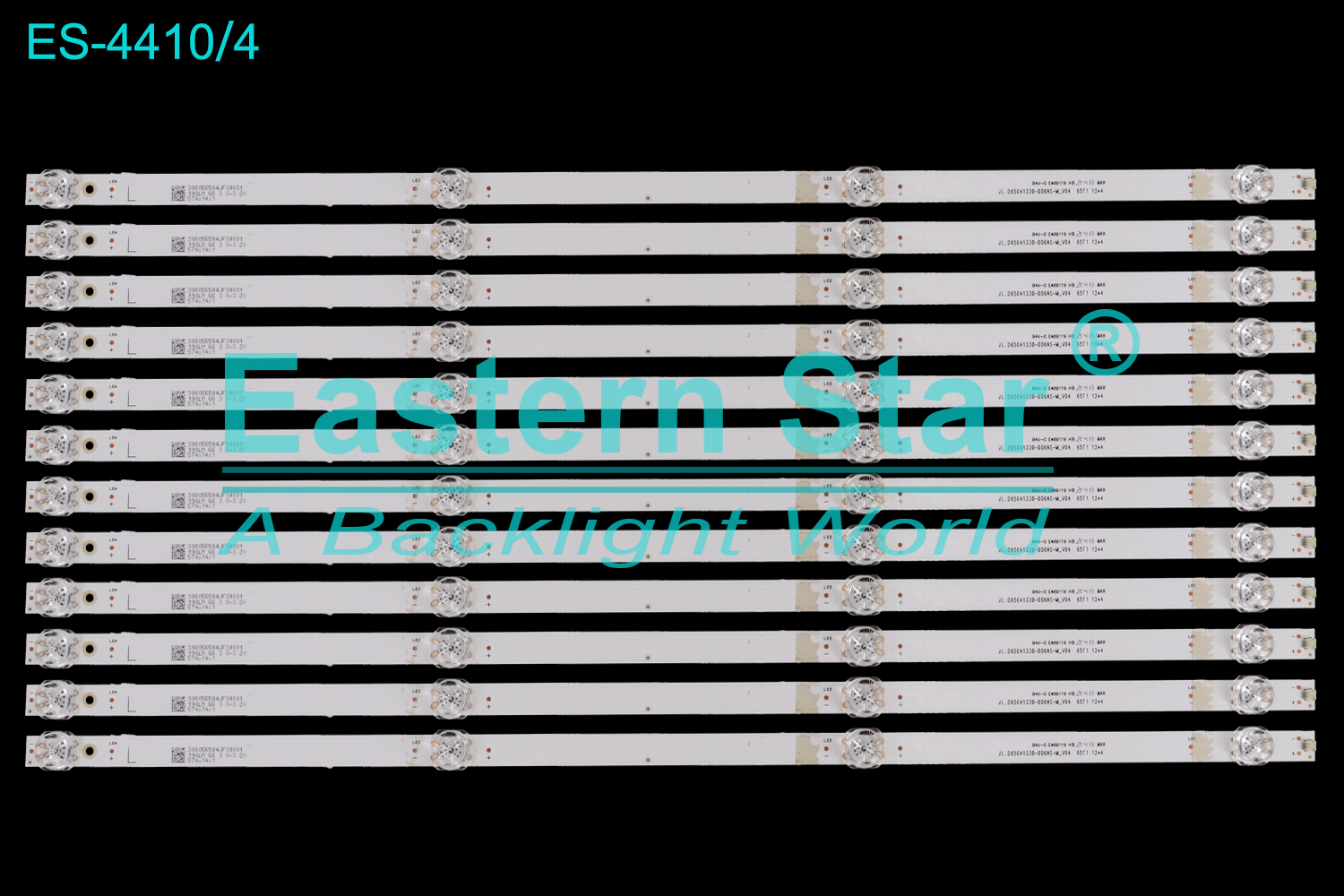 ES-4410 LED TV Backlight use for 65" Hyundai H-LED65GU7001 /Starwind SW-LED65UG403 JL.D65041330-006AS-M_V04 65T1 12*4 308056504JF00001 190LM GS 3.0-3.2V 574X14X1  LED BACKLIGHT KITS(12)