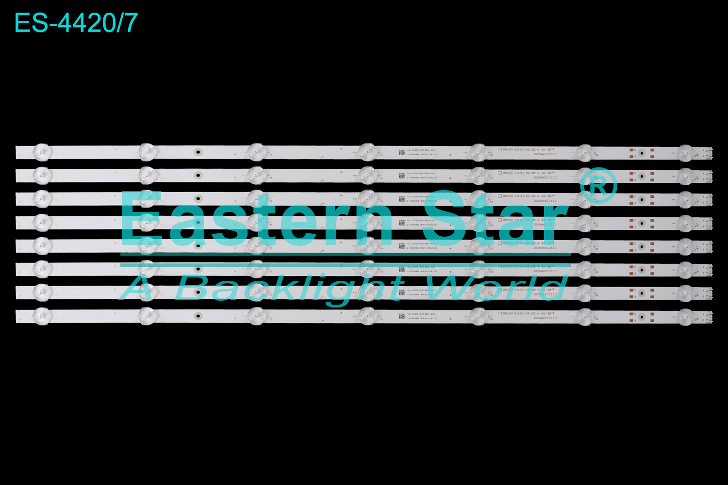 ES-4420 LED TV Backlight use for 65" Skyworth 65M9S,65M4, 65M9  SW65D07-ZC62AG-10D 2021-01-04-7S1P, 303SW650066D LED BACKLIGHT KITS(8/12)