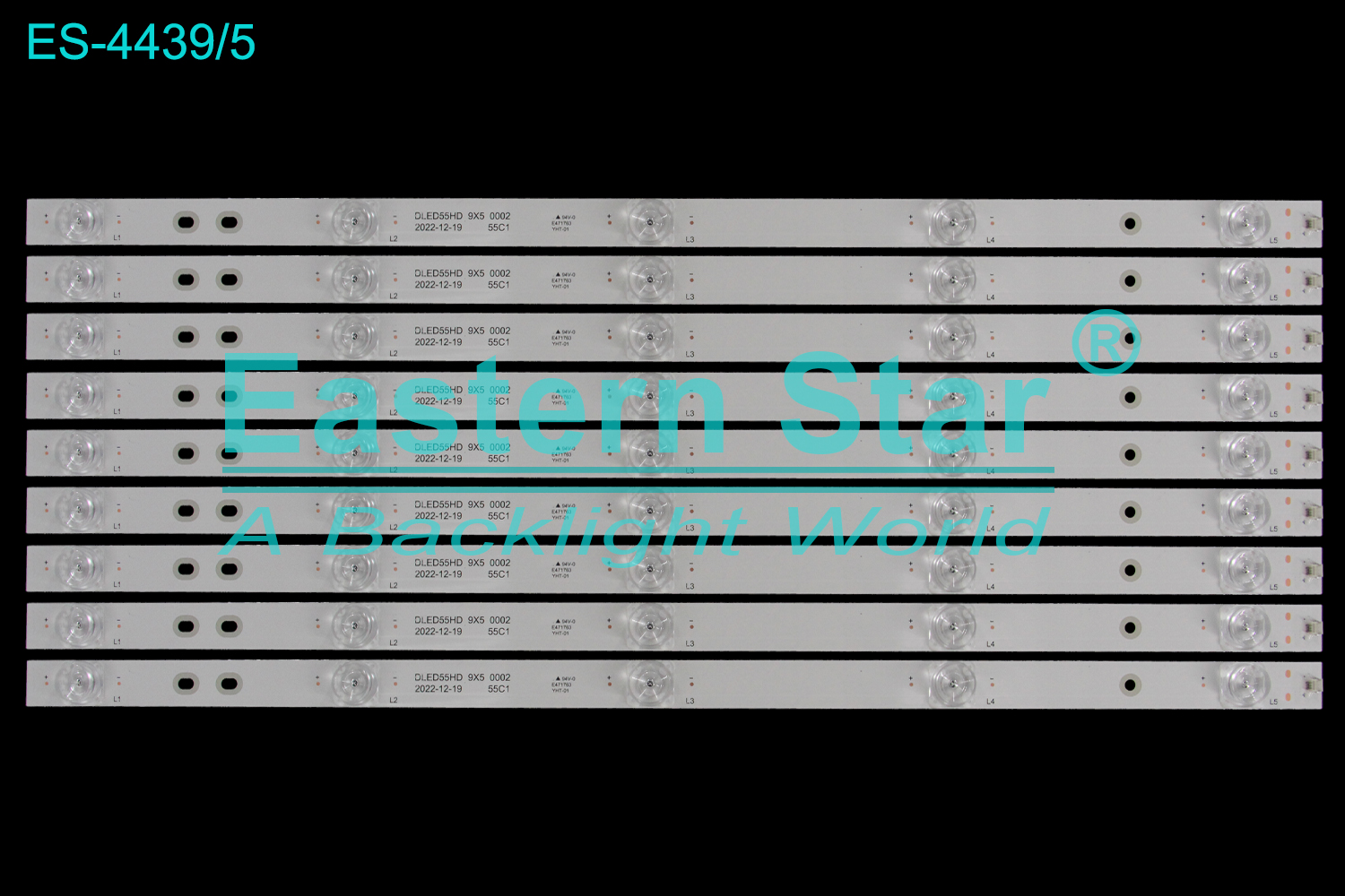 ES-4439 LED TV Backlight use for 55" DLED55HD 9X5 0002 2022-12-19 55C1 KJ55D05-ZC23AG-01A   LED BACKLIGHT KITS(9)