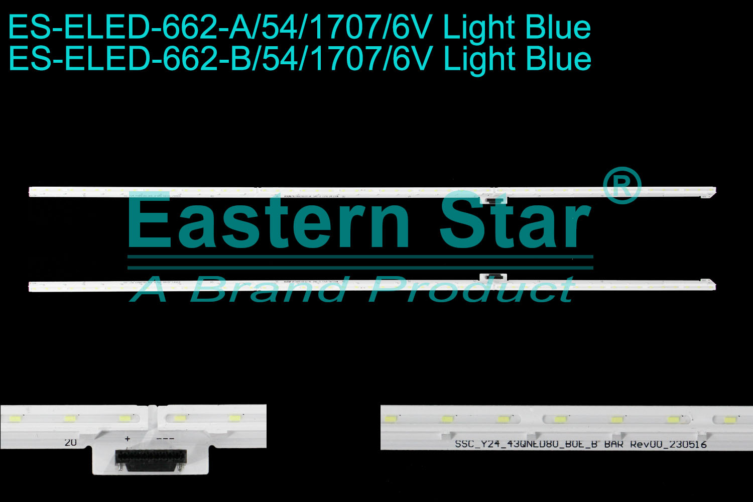 ES-ELED-662 ELED/EDGE TV backlight use for 43'' Lg SSC_y24_43QNED80_BOE_A BAR SSC_y24_43QNED80_BOE_B BAR LED BACKLIGHT KITS(2)