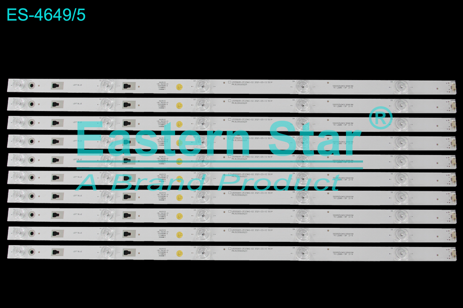 ES-4649 LED TV Backlight use for 55" Haier U55H3 LED55D05-ZC23AG-02 2021-03-10 5S1P 55D2003V2W5C1B56918M YX-L2989-13P 2116 A22/D/12 135-140/3.0-3.1 1010169369-9 171006B14 55000M71  LED BACKLIGHT KITS(10)