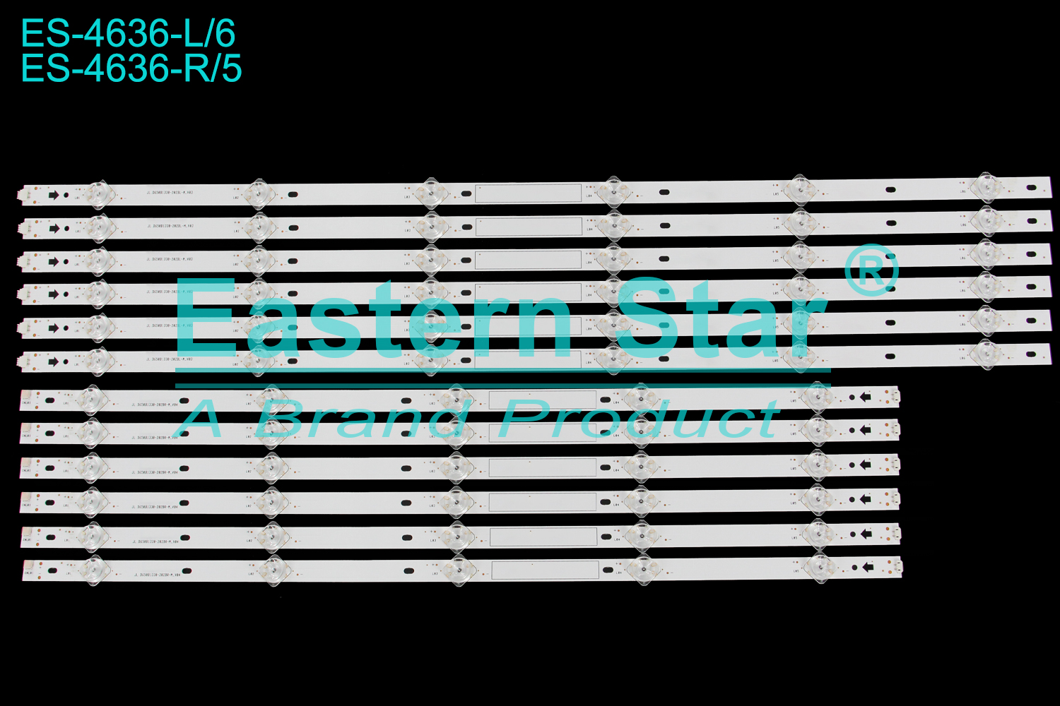 ES-4636 LED TV Backlight use for 65" Vizio V655-G9 L:JL.D650B1330-202BL-M_V03 R:JL.D650B1330-202BR-M_V04 LED BACKLIGHT KITS(12)