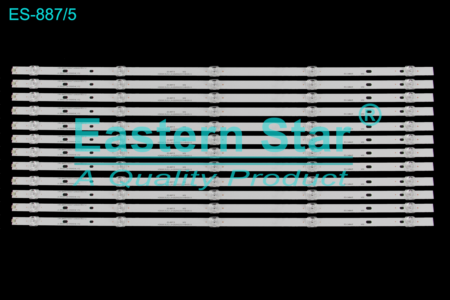 ES-887=ES-3484 LED TV Backlight use for Sharp 65'' TV LC-65Q7370U JL.D65051330-365AS-M_V02 LED STRIPS(12)