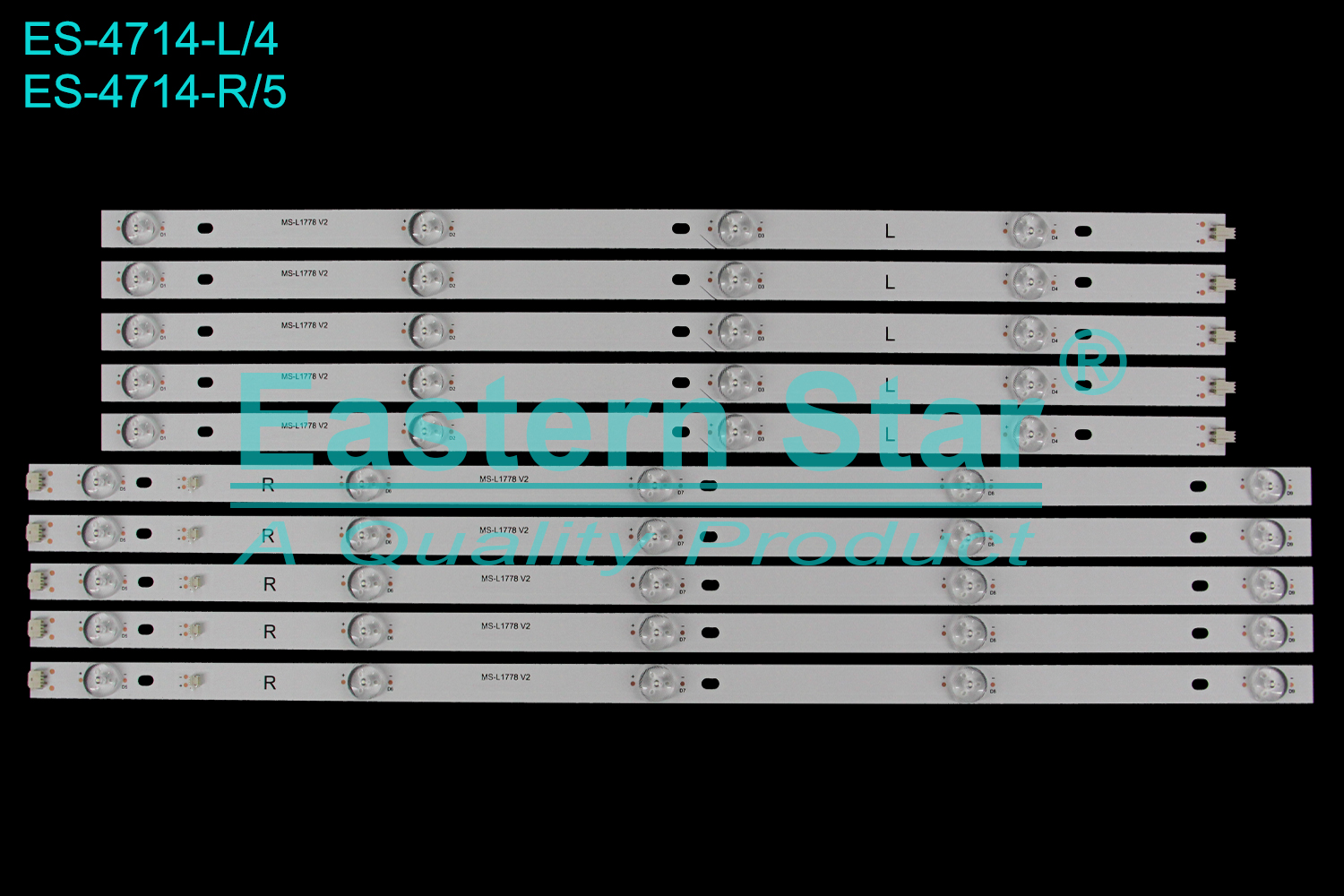 ES-4714 LED TV Backlight use for 55" Mc MC-32A/5810,SH-55A/5565 L:MS-L1778 V2 R:MS-L1778 V2  LED BACKLIGHT KITS(10)