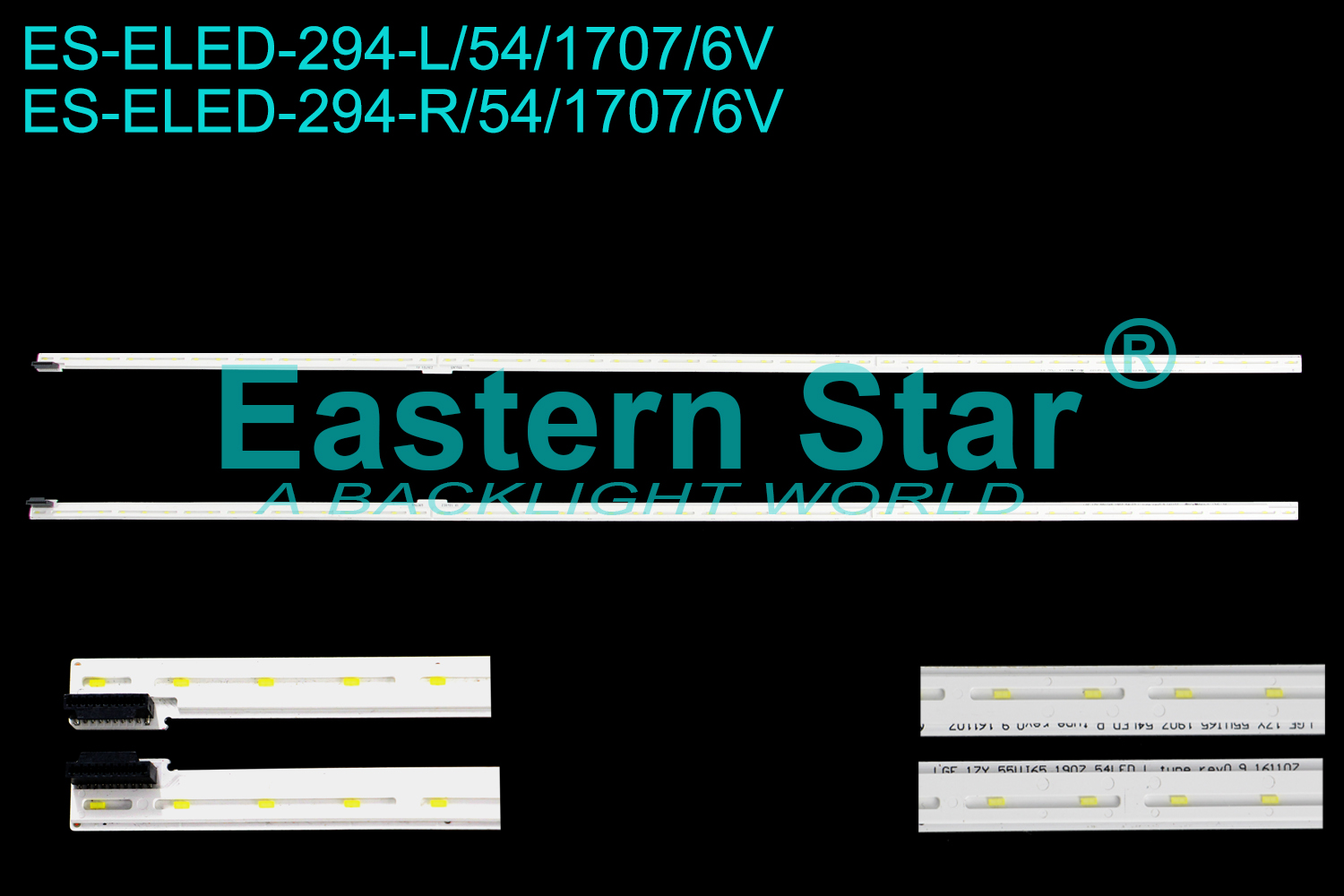 ES-ELED-294 ELED/EDGE TV backlight use for Lg 55'' TV 55UJ6540-UB/55UK6500AUA LGE 17Y 55UJ65 1907 54LED L/R TYPE LED STRIPS(2)