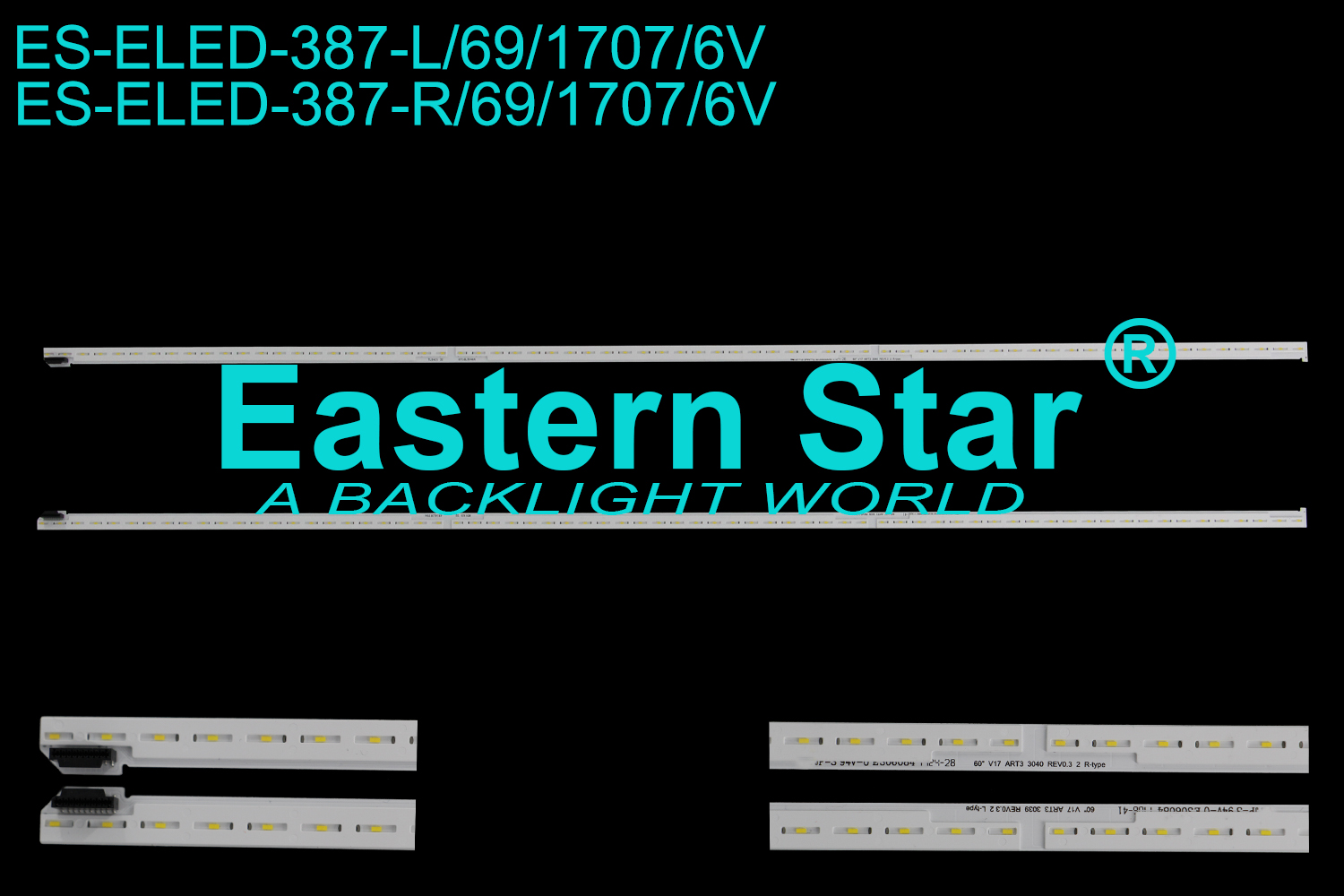 ES-ELED-387 ELED/EDGE TV backlight use for 60'' Lg 60SJ8000-UA 60" V17 ART3 3040 REV0.3 2 L-type  LED STRIPS(2)
