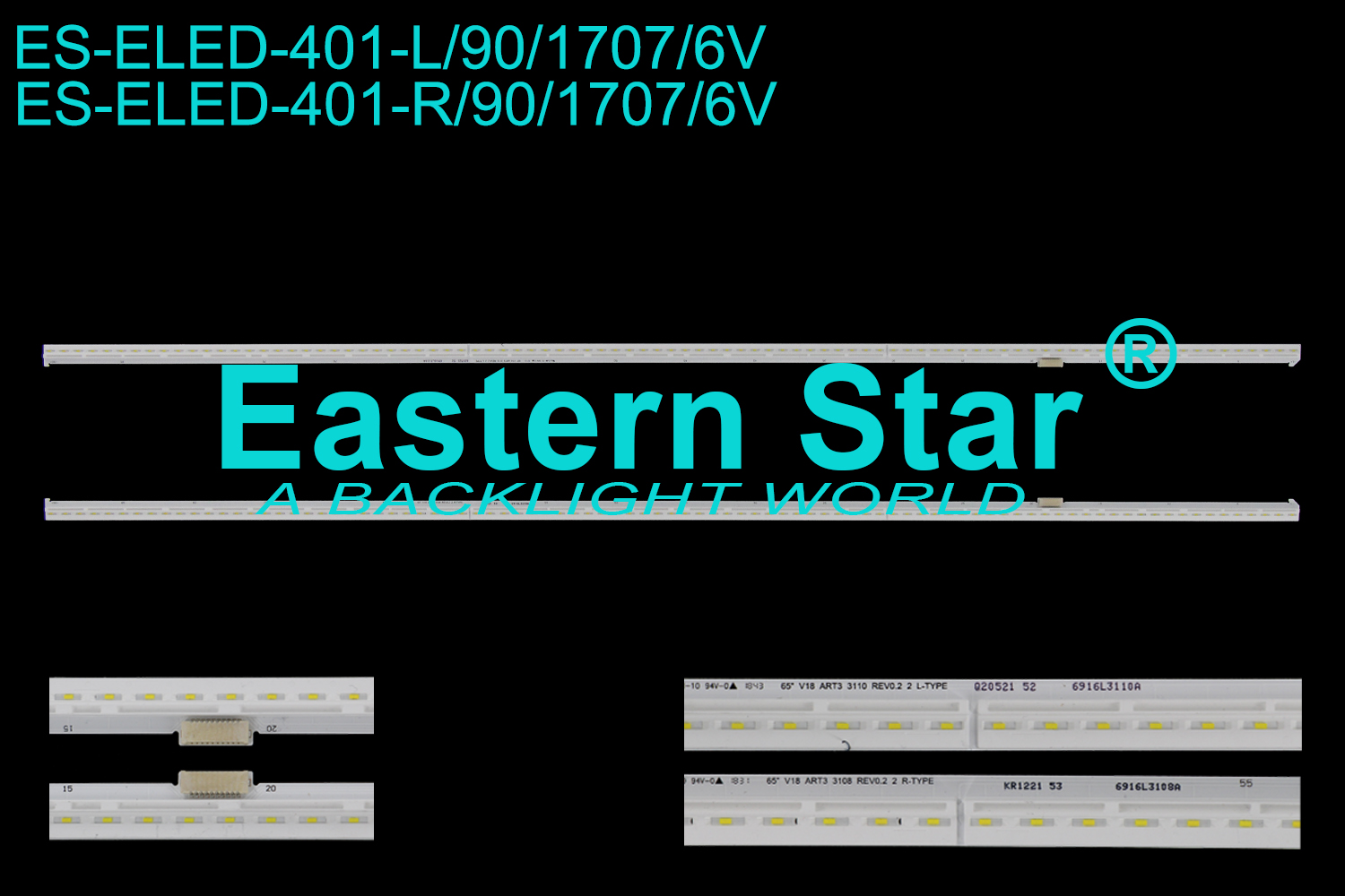 ES-ELED-401 ELED/EDGE TV backlight use for 65'' Lg 65SK8000/65SK8000PUA  65" V18 ART3 3110 REV0.2 2 L/R-TYPE 6916L-3110A LED STRIPS(2)