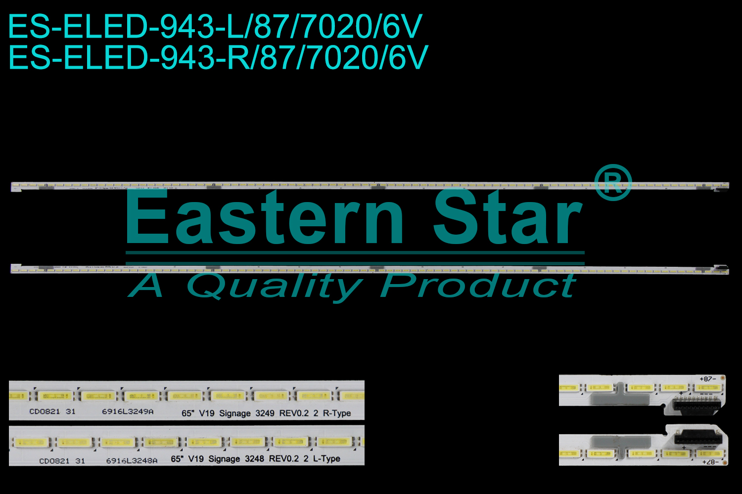 ES-ELED-943 ELED/EDGE TV backlight use for 65'' Lg LC650EQG FN MD CD0821 31 6916L3248A 65" V19 Signage 3248 REV0.2 2L-Type PC65191B ZK-3 E320262  PC65191B ZK-3 E320262  6922L-0276A LD650EQE-FJ-A1 HD580Y1U91-TBL2+2021041601 LED BACKLIGHT KITS(2)