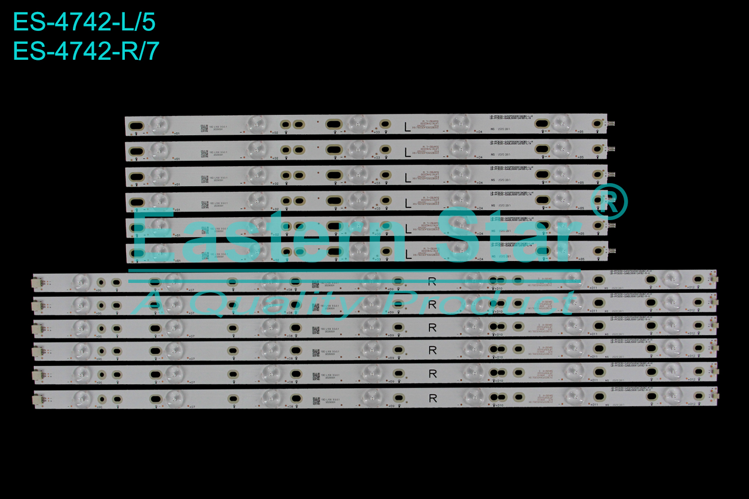 ES-4742 LED TV Backlight use for 50" Philips 50PUF6061/T3  LB-PF3030-GJD2P5500612AG82-L-H LB-PF3030-GJABL500612AFB2-L-H 210BZ05DL43030L19X L4T411V4QS00 50AFB2-L M   LED BACKLIGHT KITS(12)