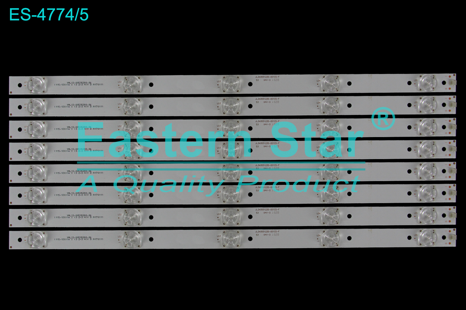 ES-4774 LED TV Backlight use for 43" Philips 43G6 JL.D43051235-001CS-F,JL.D43051235-001ES-M,RF-AZ430E32-0501S-03,YAL13-00535280-06 LED BACKLIGHT KITS(8)