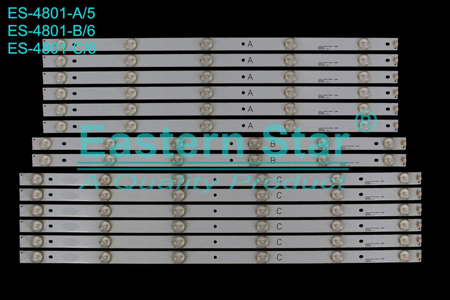 ES-4801 LED TV Backlight use for 55" Hyundai hy-led55df2000  A:JS-LB-D-JP5520-A51DBAD E55DF2000 504.0*18.0*1.0 B:JS-LB-D-JP5520-B61DBAD E55DF2000 533.0*18.0*1.0 C:JS-LB-D-JP5520-C61DBAD E55Df2000 579.0*18.0*1.0 LED BACKLIGHT KITS(14)