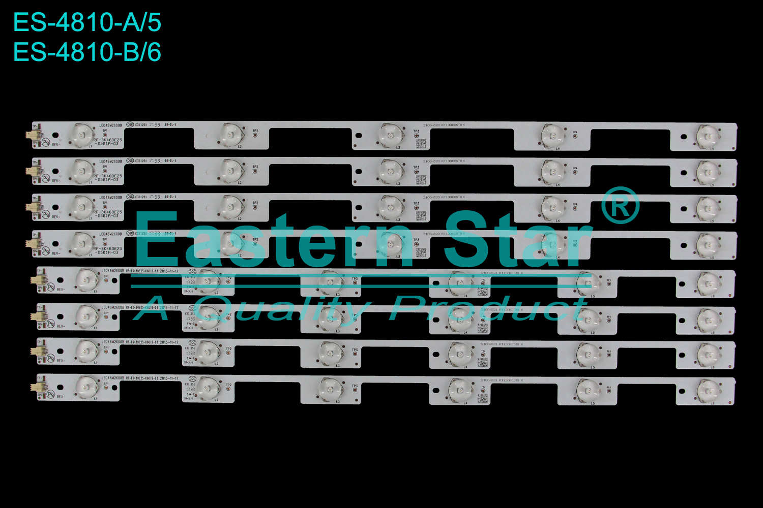 ES-4810 LED TV Backlight use for 48"/49"/50" Konka LED50K35U ,LED49R90U,LED48M2600B  A:LED48M2600B RF-BK480E25-0501A-03 35020626 B：LED48M2600B RF-BK480E25-0601B-03 35020627 LED BACKLIGHT KITS(8)