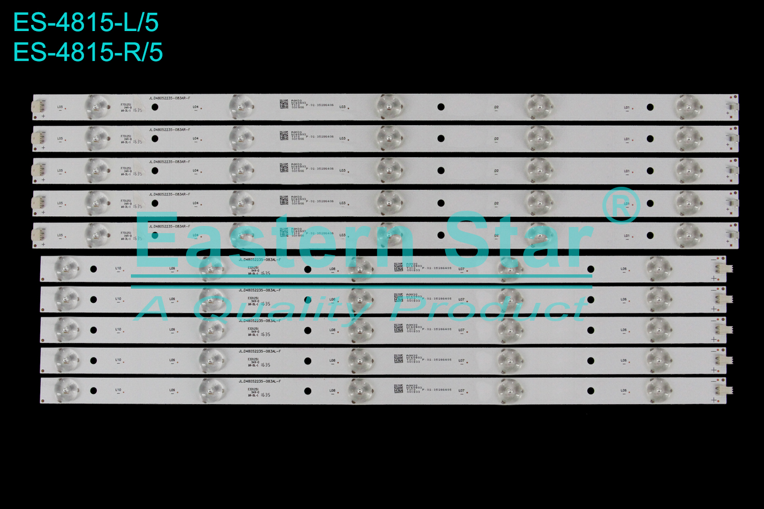 ES-4815 LED TV Backlight use for 48" Dexp F48D7000K L:JL.D48052235-083AL-F R:JL.D48052235-083AR-F  LED BACKLIGHT KITS(10)