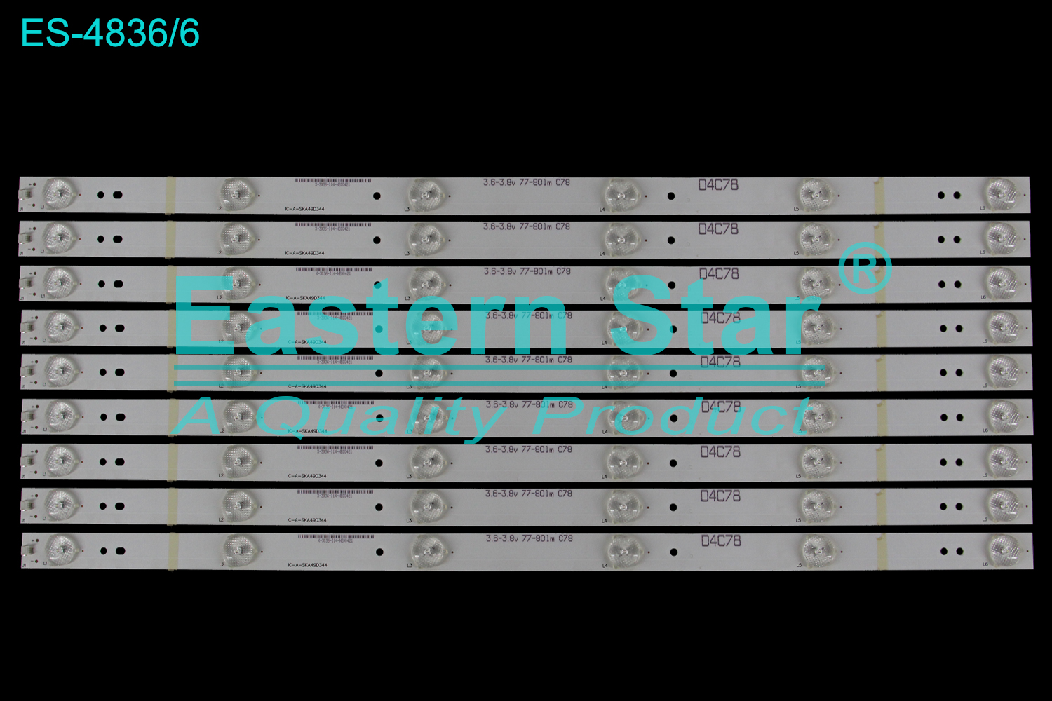 ES-4836 LED TV Backlight use for 49" Skyworth 49E360E IC-A-SKA49D344 LED BACKLIGHT KITS(9)