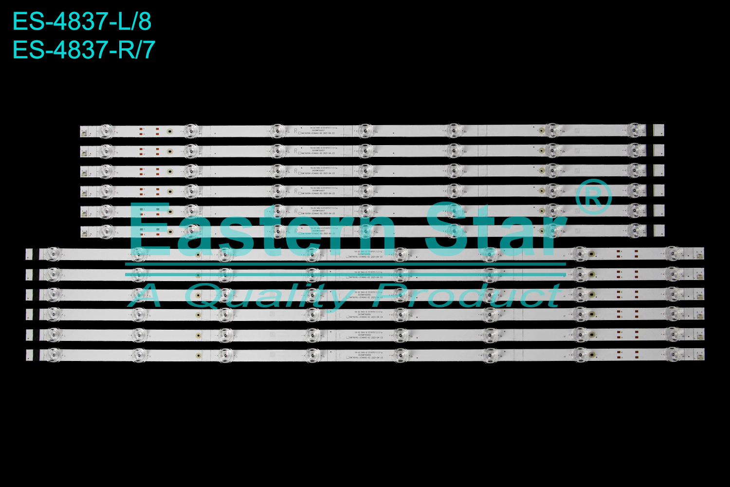 ES-4837 LED TV Backlight use for 75" Skyworth 75H30 75A7 303SW750057 SW75D15R-ZC46AG-02 2021-04-23 303SW750036 SW75D15R-ZC66AG-05 303SW750056 SW75D15L-ZC46AG-02 2021-04-23 303SW750036 SW75D15L-ZC66AG-05 LED BACKLIGHT KITS(12)