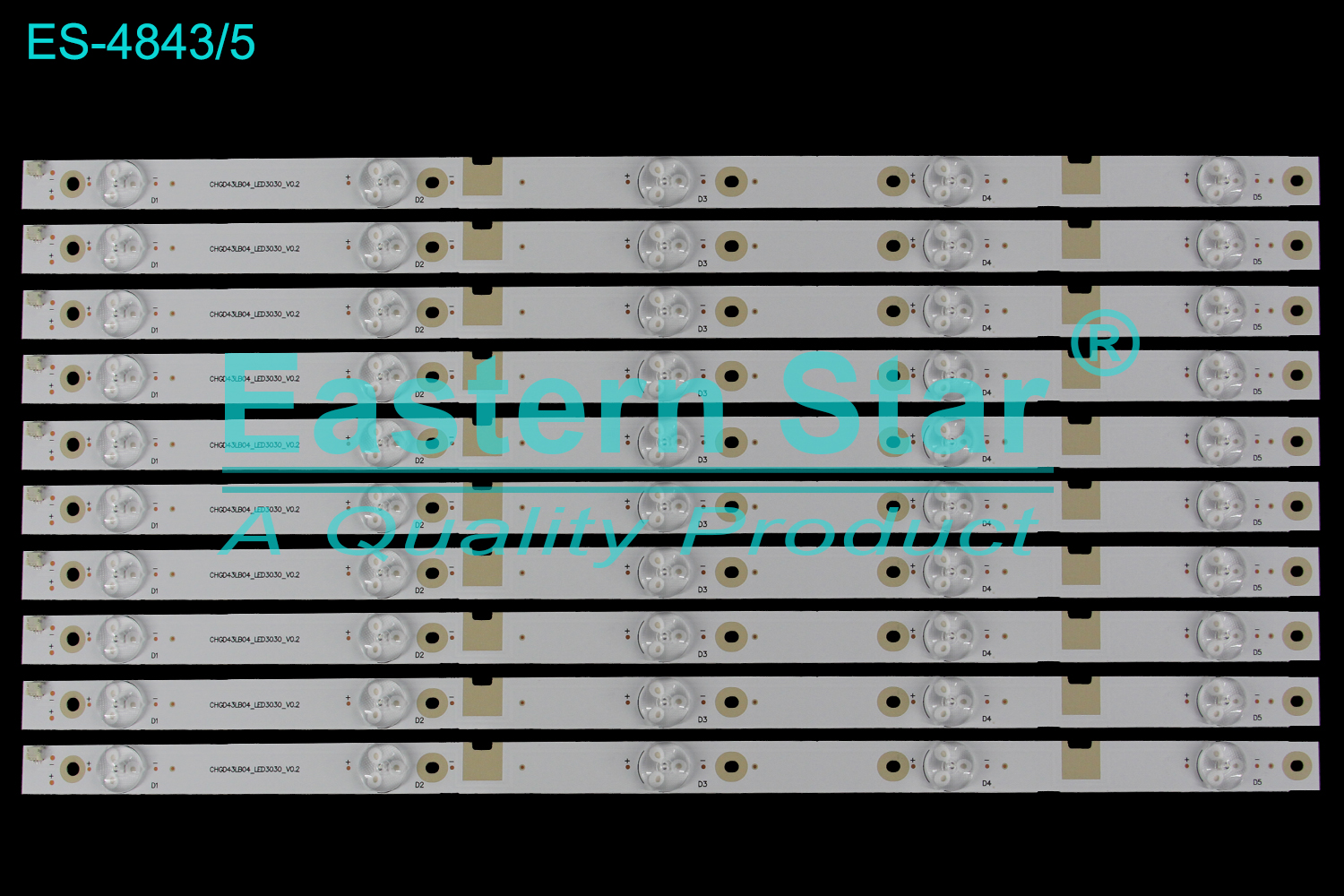 ES-4843 LED TV Backlight use for 43" Changhong  43U1 UD43D6000I 43U3  43U3C CHGD43LB04_LED3030_V0.2 LED BACKLIGHT KITS(10)