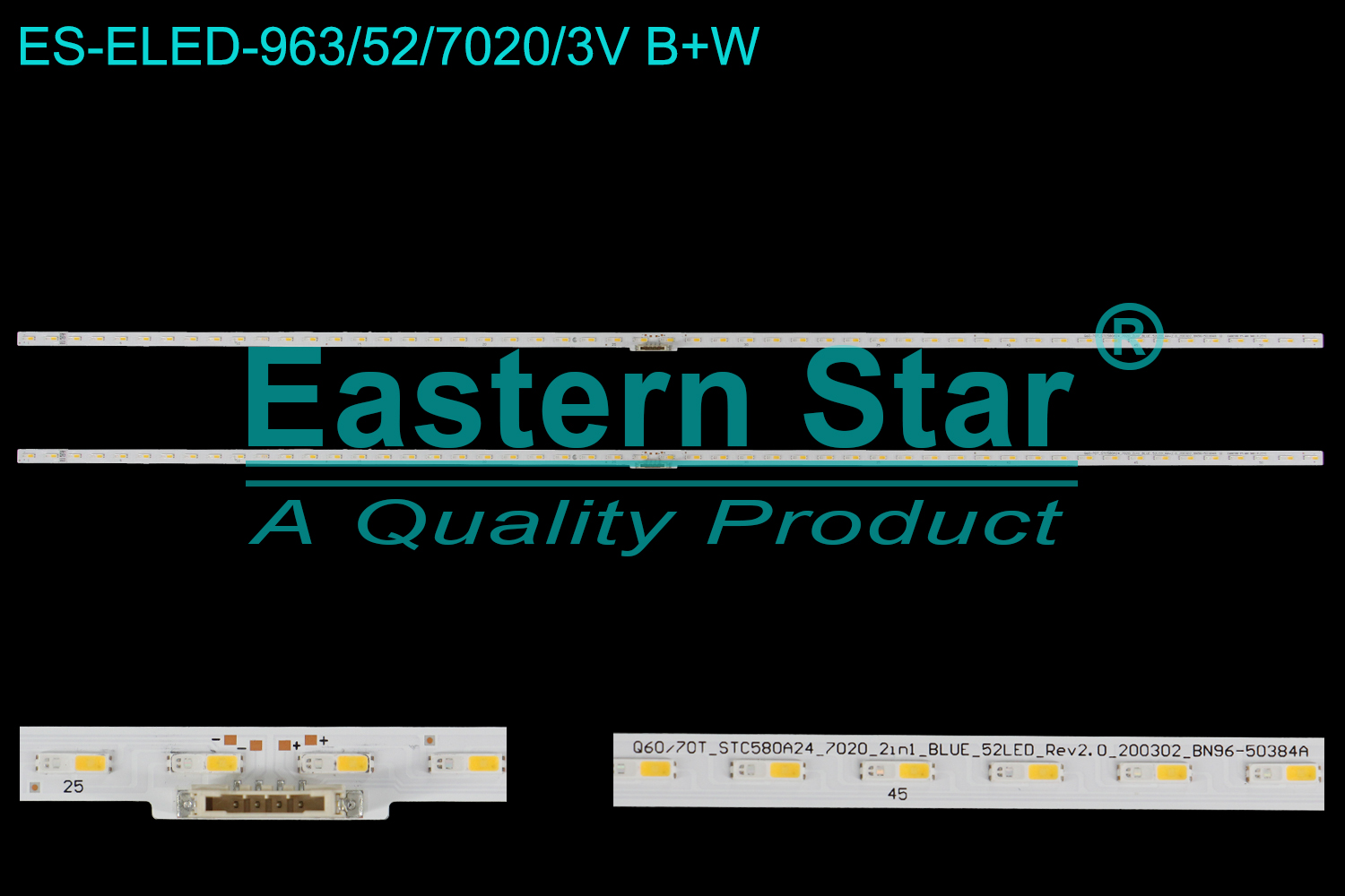 ES-ELED-963 ELED/EDGE TV backlight use for 58'' Samsung QN58Q60TAFXZA, QN58Q6DTAFXZ  Q60/70T_STC580A24_7020_2in1_BLUE_52LED_Rev2.0_200302,BN96-50384A  LED BACKLIGHT KITS(2)