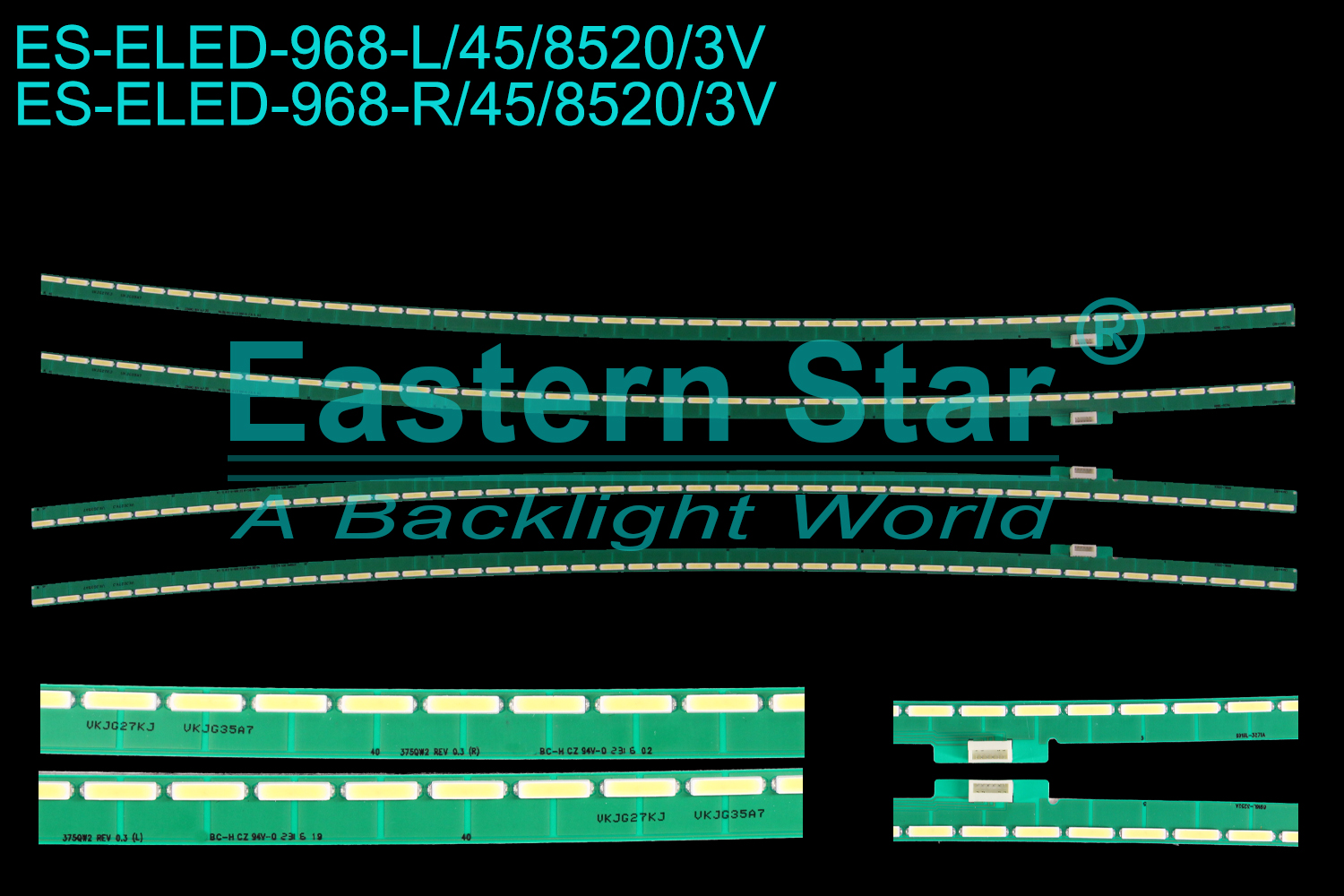 ES-ELED-968 ELED/EDGE TV backlight use for 38'' Lg 38GL950  375QW2 REV0.3(L)， 375QW2 REV0.3(R), 6926L-3252A, 6916L-3271A, UKJG27KJ, UKJG35A7   LED BACKLIGHT KITS(4)