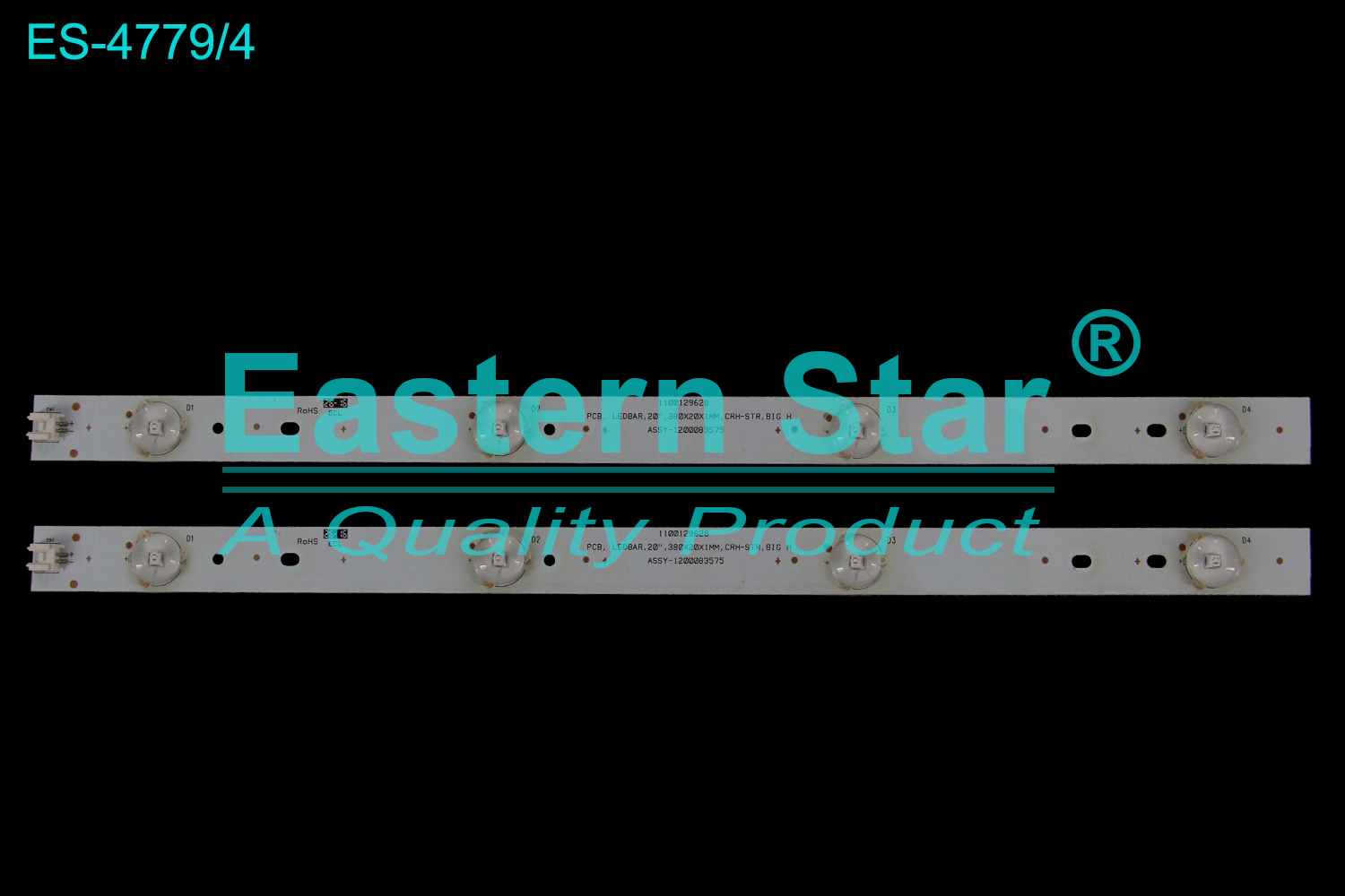 ES-4779 LED TV Backlight use for 20"  1100129628 PCB LEDBAR,20",380*20*1MM,STR,BIG H ASSY-1200083575 LED BACKLIGHT KITS(2)