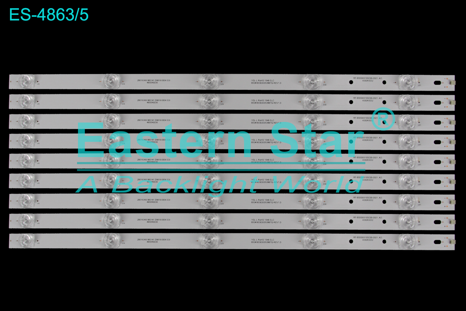ES-4863 LED TV Backlight use for 50" Haier  LS50H720G 2B6160K6 980141 D9816 0004 000 465OK6006 YSL-L RoHS 1848 SLC CRH-B50K903030050987Q-REV1.0 RF-BS500015SE30-0510 AO 4650K6002 LED BACKLIGHT KITS(9)