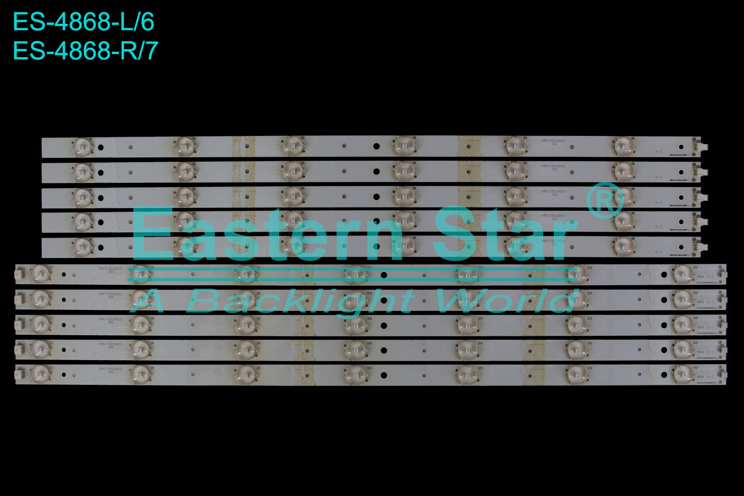 ES-4868 LED TV Backlight use for 55" Haier LE55A5100,LE55A5500,LS55A5500 55H6  CRH-B5535351305L42IREV1.1L，CRH-B5535351305R39AREV1.0L LED BACKLIGHT KITS(10)