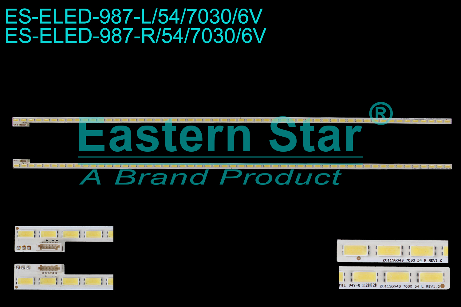 ES-ELED-987 ELED/EDGE TV backlight use for 43'' Haier LE43A720 LE43A700K LE43A710K LE43A70 2011SGS43 7030 54 L REV1.0 2011SGS43 7030 54 R REV1.0  LED BACKLIGHT STRIP(2)