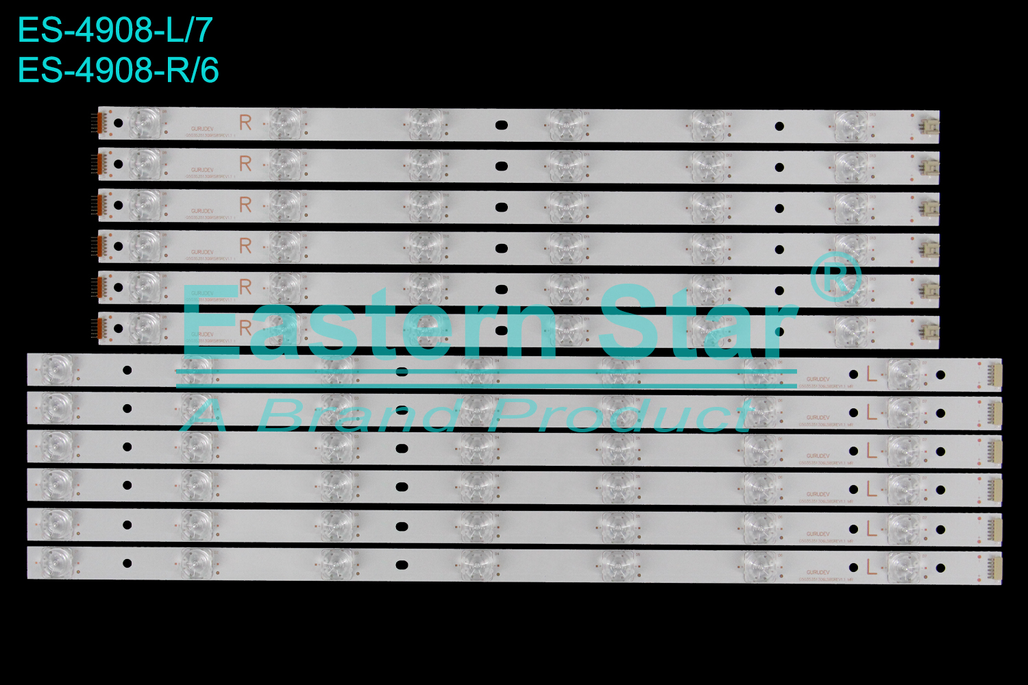 ES-4908 LED TV Backlight use for 50" L:G5035351306L58SREV1.1 MR R:G5035351306R58SREV1.1 I  LED BACKLIGHT STRIP(12)