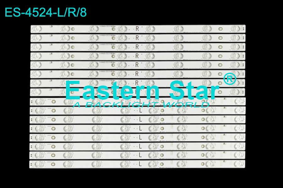 ES-4524 LED TV Backlight use for 55" Panasonic 55DX850 L: LB55068 V0_00 CX-55S0UE0E-1Z523-2-P-695-1994-U R: LB55068 V1_00 CX-55S0UE0D-1Z523-2-P-695-1986-U  LED BACKLIGHT KITS(16)