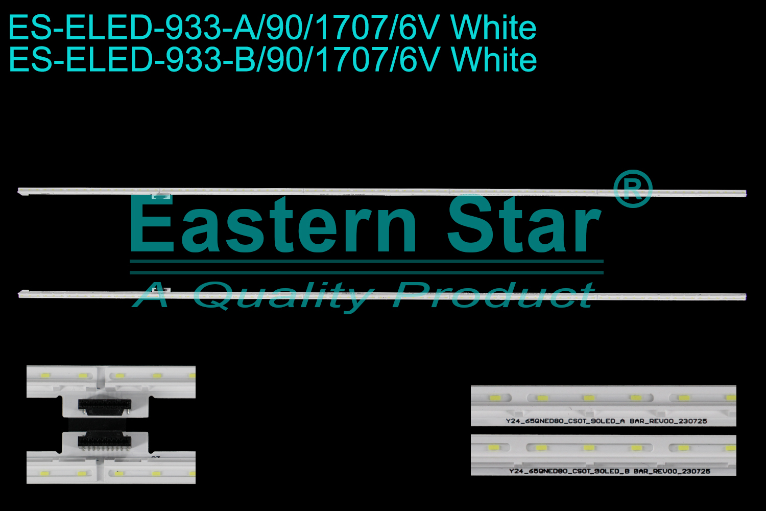 ES-ELED-933 ELED/EDGE TV backlight use for 65'' Lg 65QNED80  A: EAV65069801 LEDAZ_Y23_65QNED80/UR90_A BAR REV00_230322 B: EAV65069901 LEDAZ_Y23_65QNED80/UR90_B BAR REV00 230322 LED BACKLIGHT KITS(2)