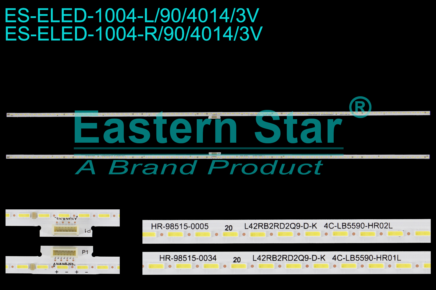 ES-ELED-1004 ELED/EDGE TV backlight use for 55'' Tcl  55C6S, 55Q2M  R: HR-98515-0005 L42RB2RD2Q9-D-K 4C-LB5590-HR02L 55C6 4014R 55HR411S90B0 V1 L: HR-98515-0034 L42RB2RD2Q9-D-K 4C-LB5590-HR01L 55C6 4014L 55HR411S90A0 V1   LED BACKLIGHT STRIP(2)