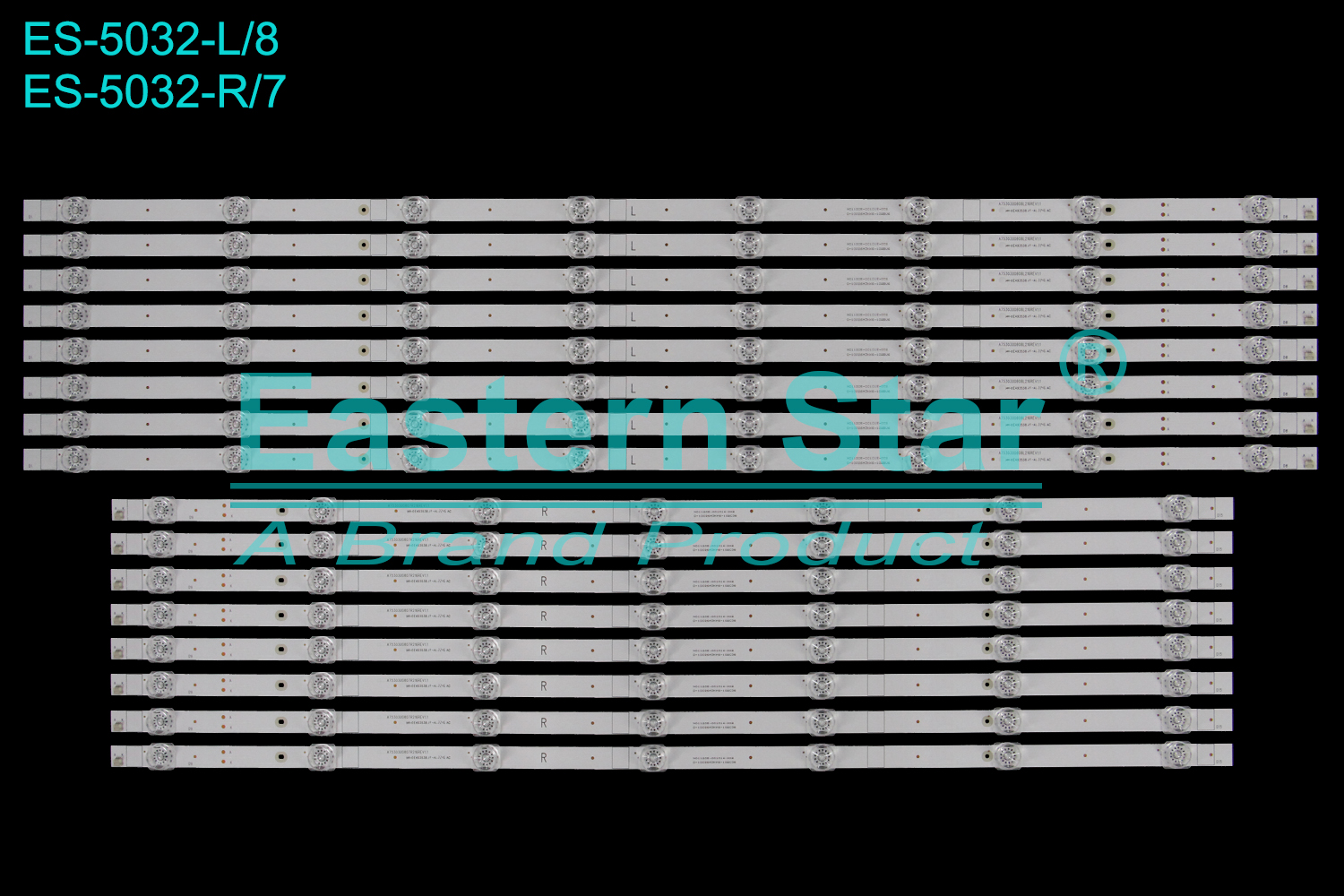 ES-5032 LED TV Backlight use for 75" Skyworth 75A23  R: A7530300807R216REV1.1 N011205-001014-002 D-10026M3KK6-102C36   L: A7530300808L216REV1.1 N011205-001015-002 D-10026M3KK6-102BU6 LED BACKLIGHT STRIP(16)