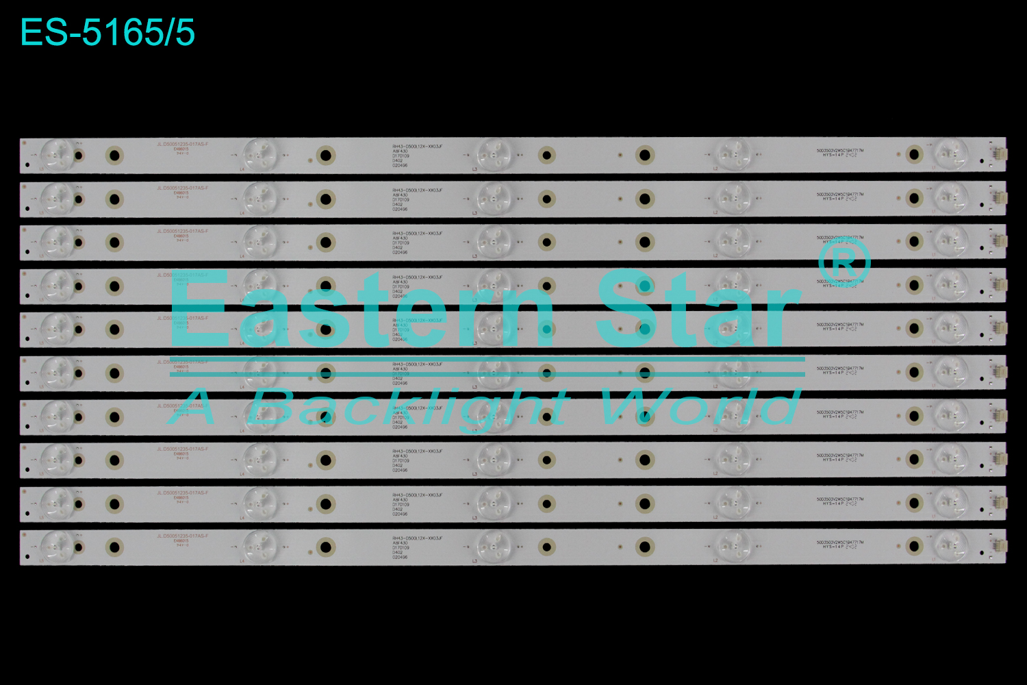 ES-5165 LED TV Backlight use for 50" Jav LED50860 JL.D50051235-017AS-F RH43-D500L12X-XX03JF 50D3503V2W5C1B47717M  LED BACKLIGHT STRIP(10)
