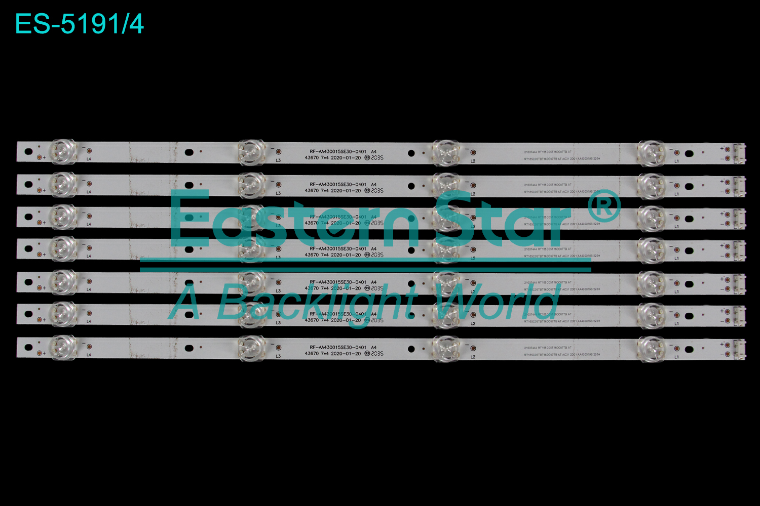 ES-5191 LED TV Backlight use for 43" Lg  RF-AA430015SE30-0401 A4 43670 7*4 2020-01-20 RT165C05TBT160C07TB AT AC31 2D01 AA430015S 220H   LED BACKLIGHT STRIP(7)