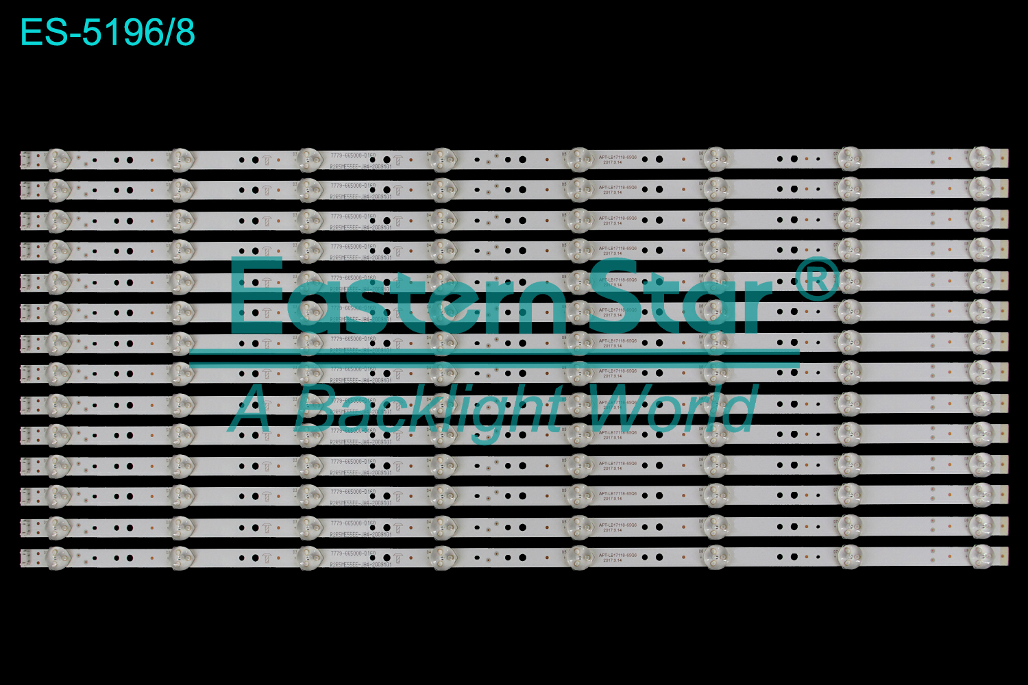 ES-5196 LED TV Backlight use for 65" Skyworth  65Q3A  APT-LB17118-65Q6 R2R5LE66EE-JAQ-2004511 CRH-A653030140879Rev1.2 LED BACKLIGHT STRIP(14)