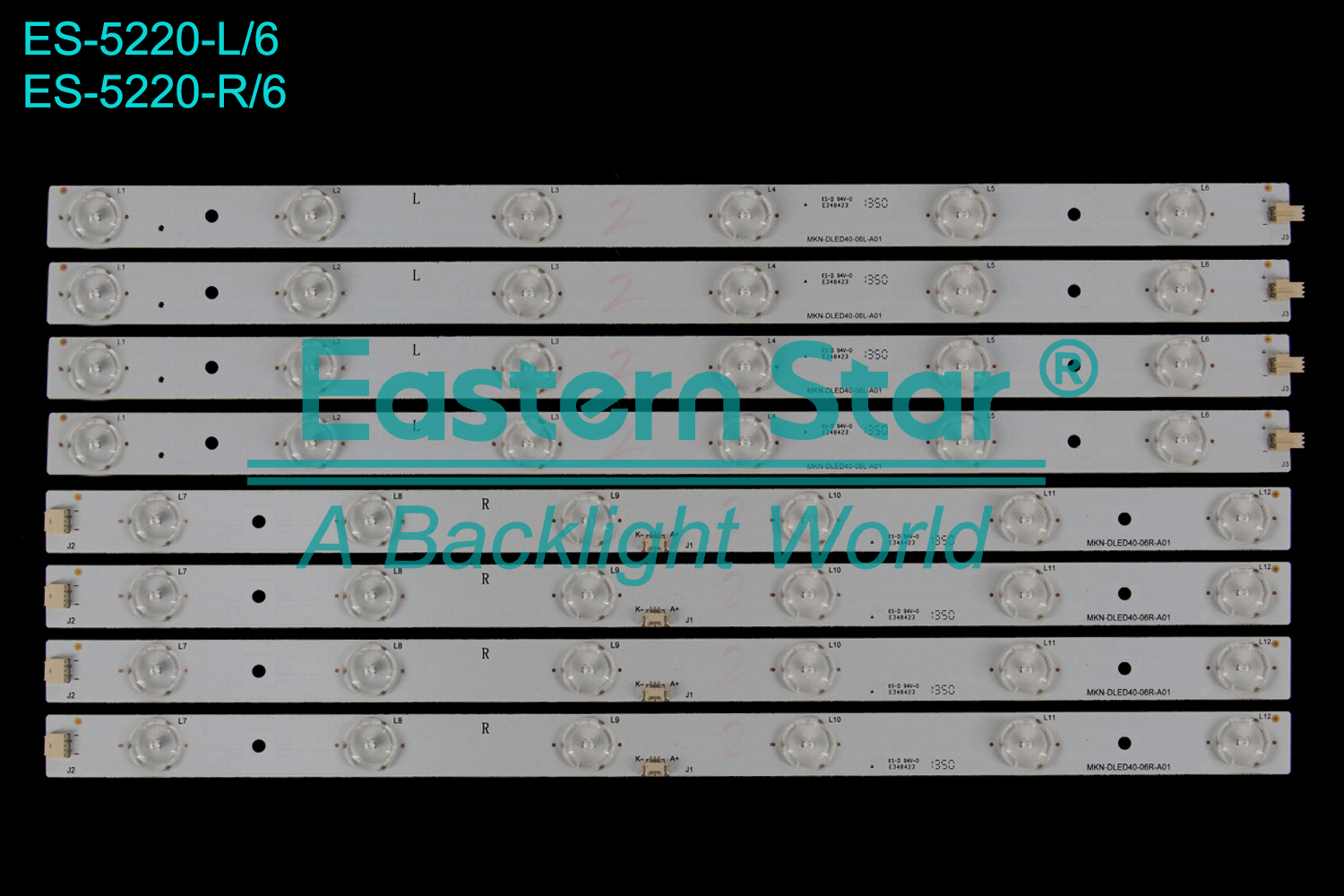 ES-5220 LED TV Backlight use for 40" Bush BMKDVD40LED  R:MKN-DLED40-06R-A01 L:MKN-DLED40-06L-A01  LED BACKLIGHT STRIP(8)