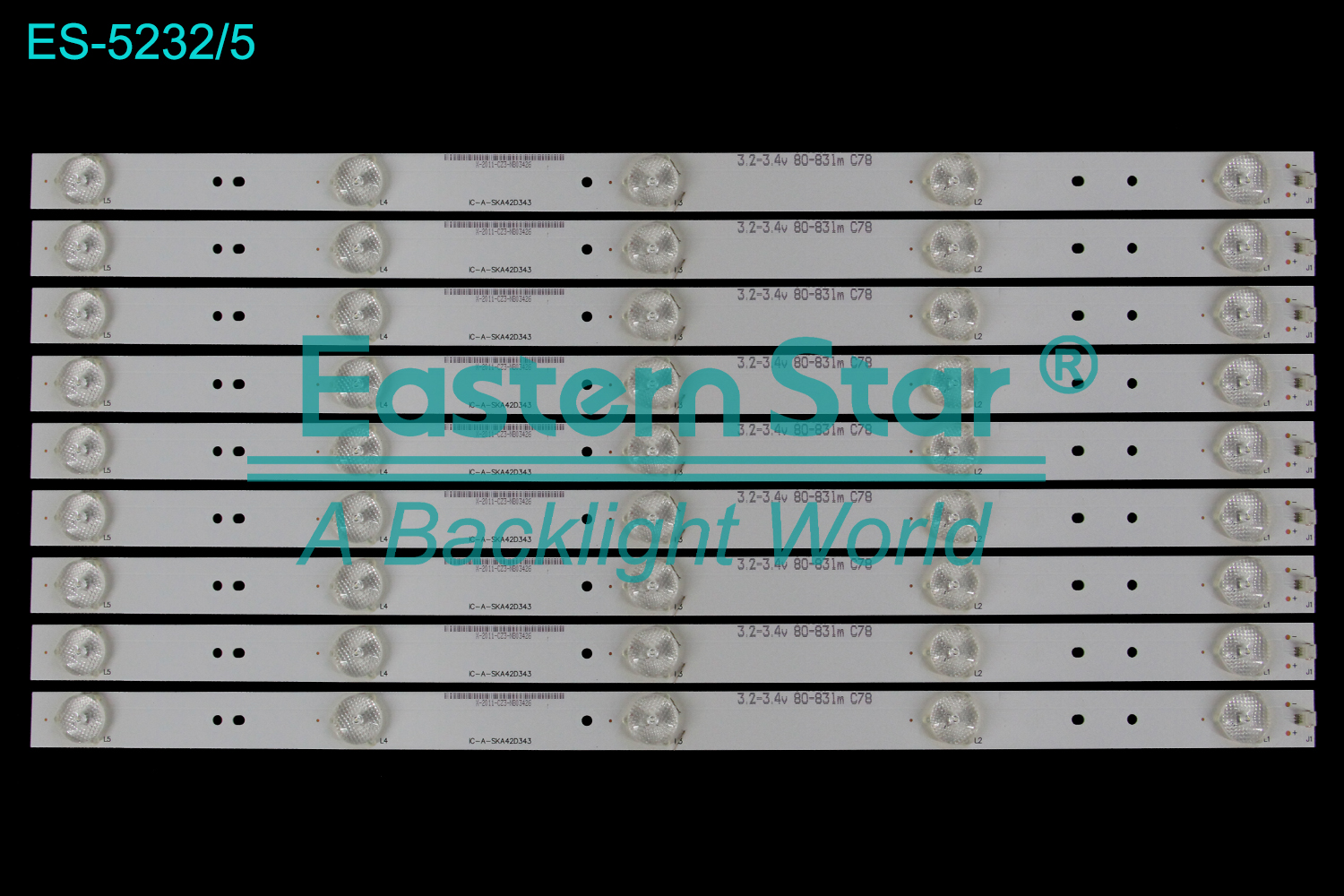 ES-5232 LED TV Backlight use for 42" Skyworth  42E360E HY-L030043528006-TT6622 IC-A-SKA42D343 LED BACKLIGHT STRIP(9)