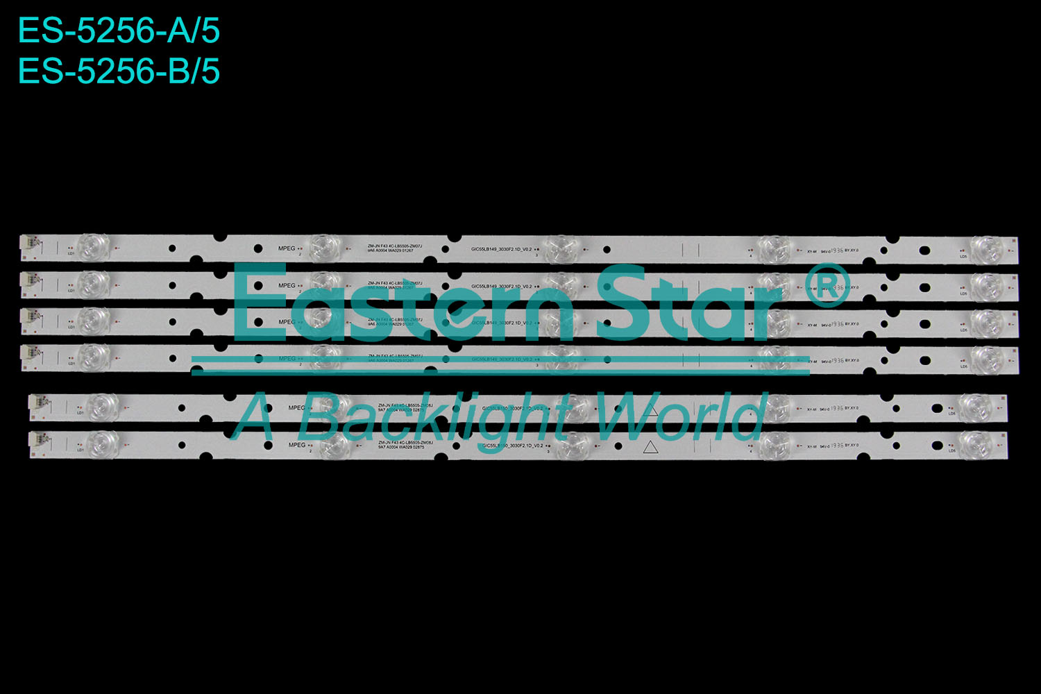 ES-5256 LED TV Backlight use for 55" Tcl  55T680 4C-LB5505-ZM07J，4C-LB5505-ZM08J , GIC55LB149_3030F2.1D_V0.2，GIC55LB150_3030F2.1D_V0.2  LED BACKLIGHT STRIP(6)