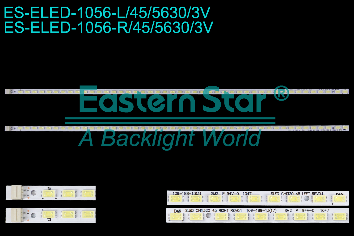 ES-ELED-1056 ELED/EDGE TV backlight use for 32'' Hisense LED32K01  LED32K11G LED32K16  L:SLED CH1320 45 LEFT REV0.1 R:SLED CH1320 45 RIGHT REV0.1  LED BACKLIGHT STRIP(2)