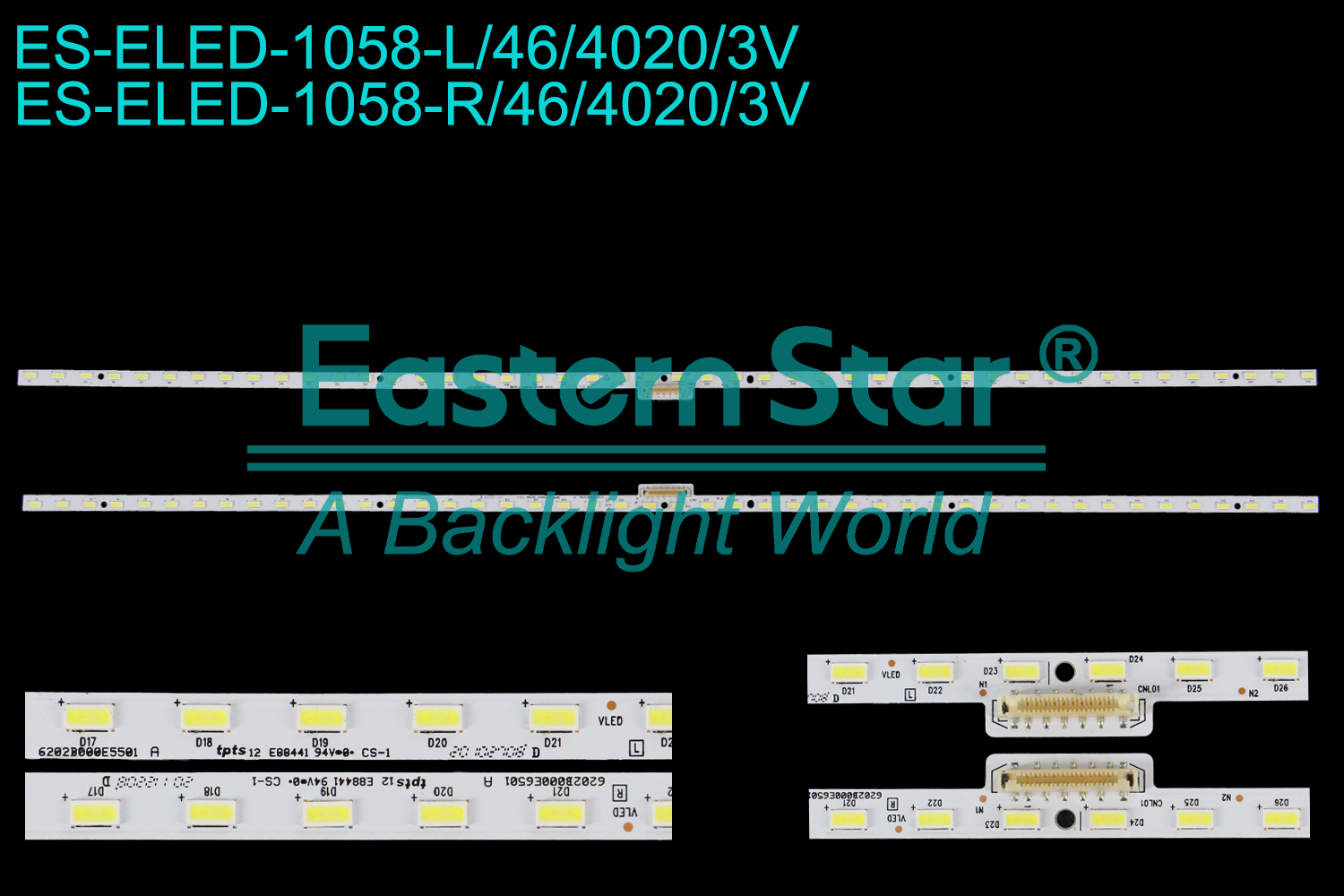 ES-ELED-1058 ELED/EDGE TV backlight use for 40'' Panasonic  TX-40HX810E R:6202B000E5501 EAFH5AG1521 JBHXLC00C3030000C L:6202B000E6501 EAFH5AG1521JBHXL C00C3020003X LED BACKLIGHT STRIP(2)