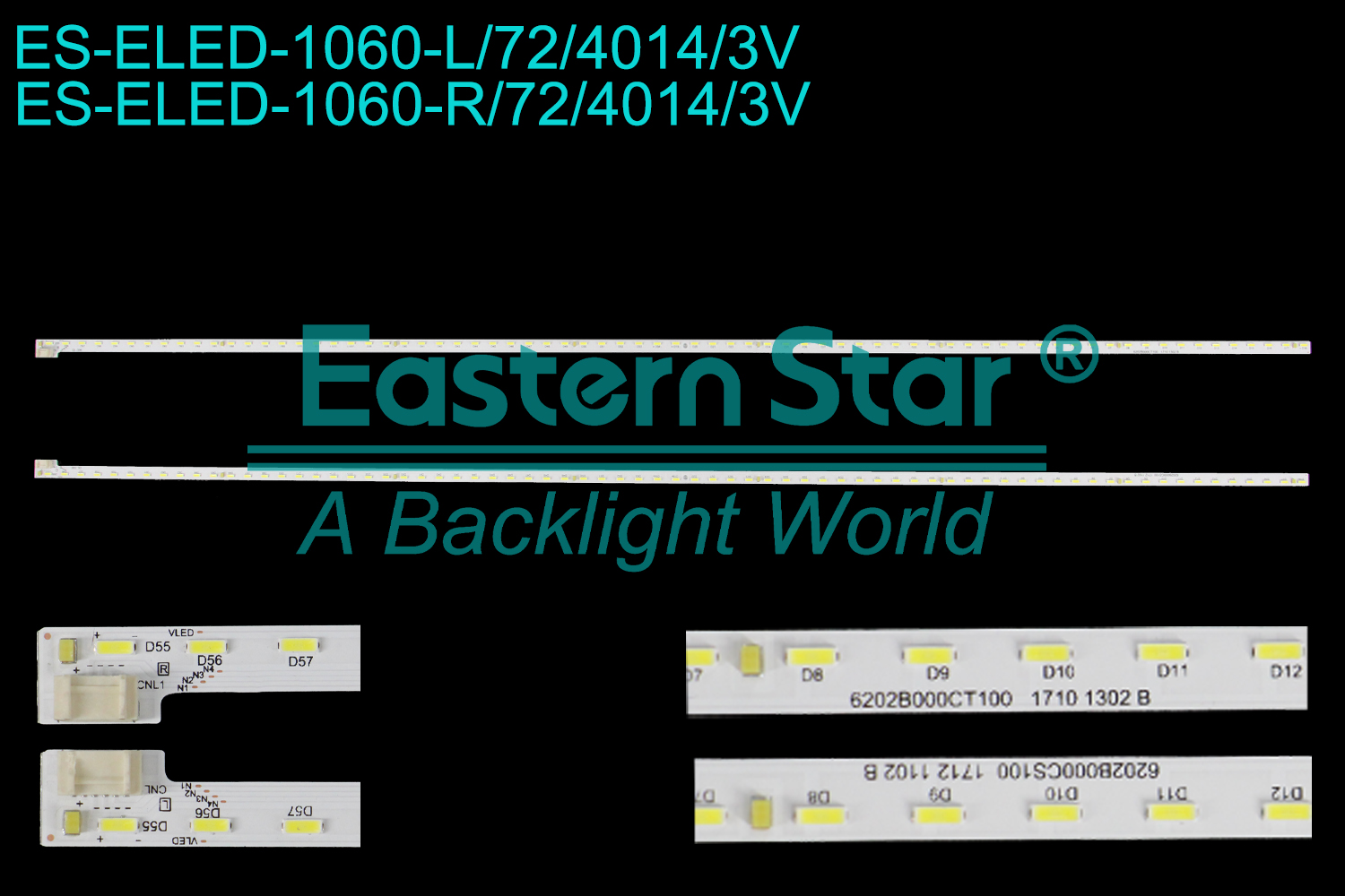 ES-ELED-1060 ELED/EDGE TV backlight use for 58'' Sharp LCD-58MY8006A  6202B000CT100 1710 1302B 6202B000CS100 1712 1102B   LED BACKLIGHT STRIP(2)