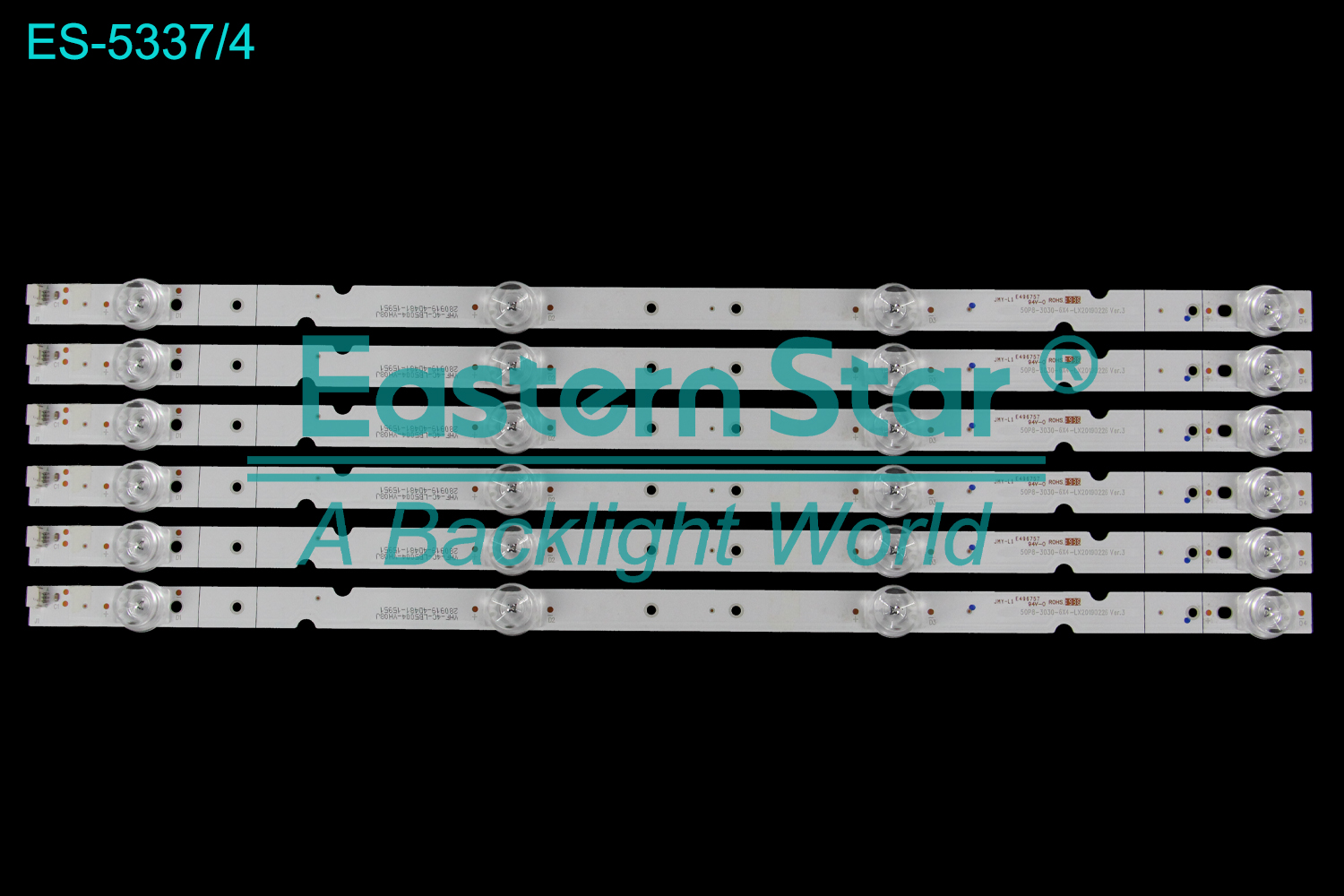 ES-5337 LED TV Backlight use for 50" Tcl 50T680 50P8 50T6 TCL-50P8-3030-6X4-LX20190226, 50HR330M04A7 V0.0, 4C-LB5004-YH08J  LED BACKLIGHT STRIP(6)