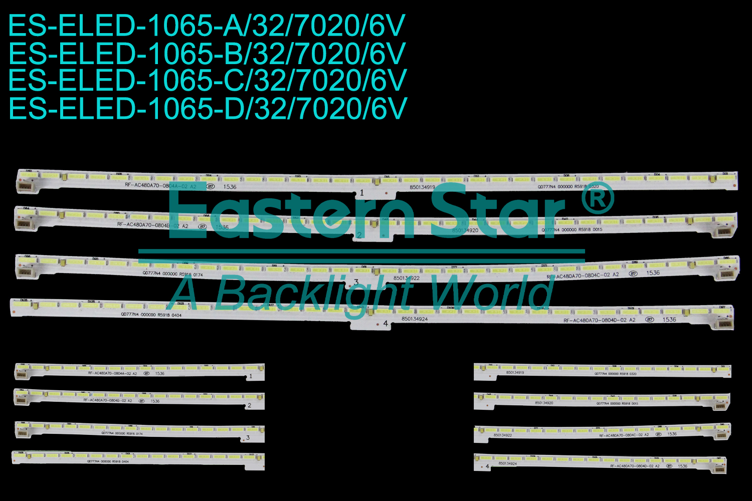 ES-ELED-1065 ELED/EDGE TV backlight use for 48'' Changhong  48Q2EU, 48Q3EU RF-AC480A70-0804A-02, RF-AC480A70-0804B-02, RF-AC480A70-0804C-02, RF-AC480A70-0804D-02 LED BACKLIGHT STRIP(4)