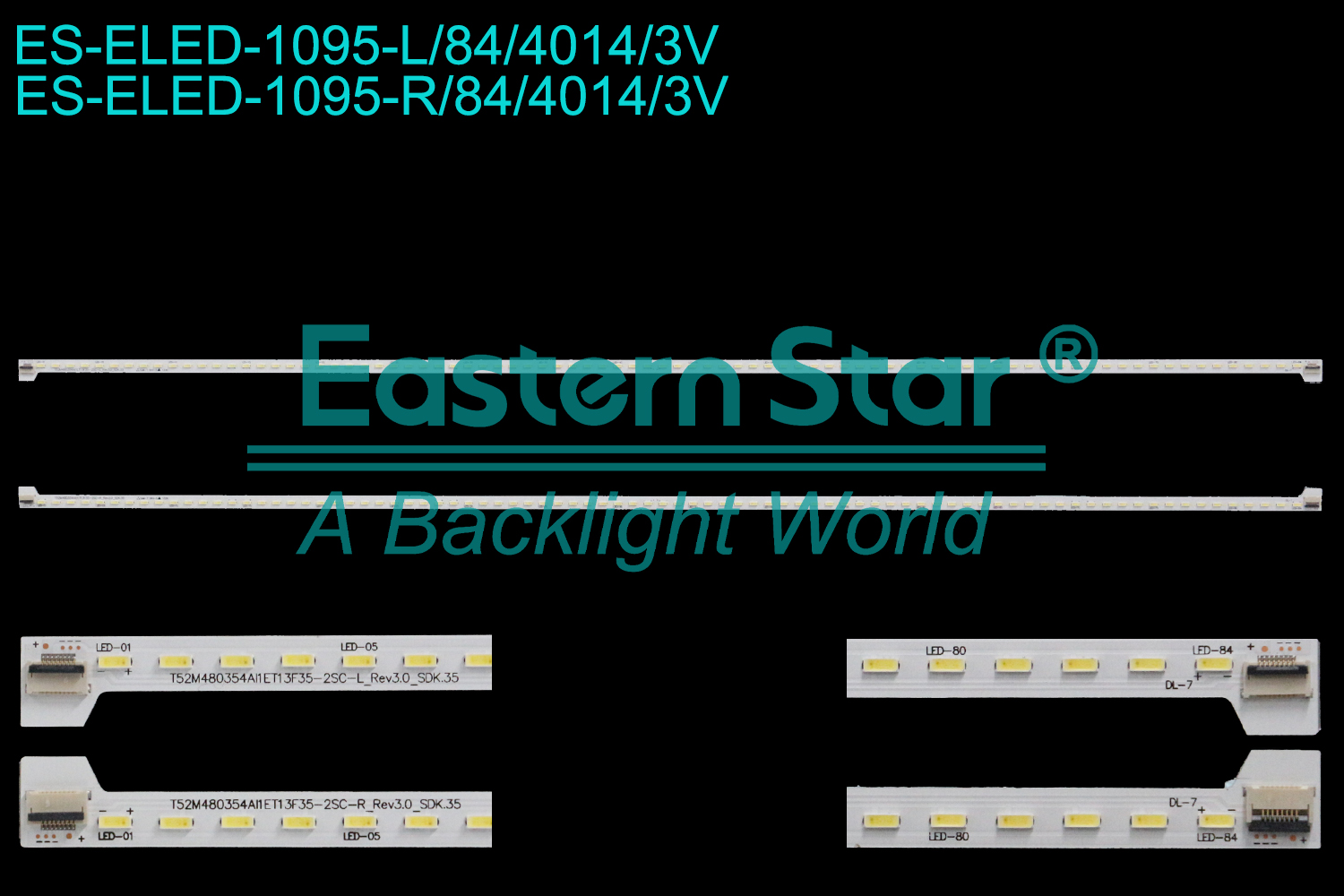 ES-ELED-1095 ELED/EDGE TV backlight use for 48'' Tcl  L48E4690A L48F3500A-3D L:T52M480354Al1ET13F35-2SC-L_Rev3.0_SDK.35 R:T52M480354Al1ET13F35-2SC-R_Rev3.0_SDK.35  LED BACKLIGHT STRIP(2)