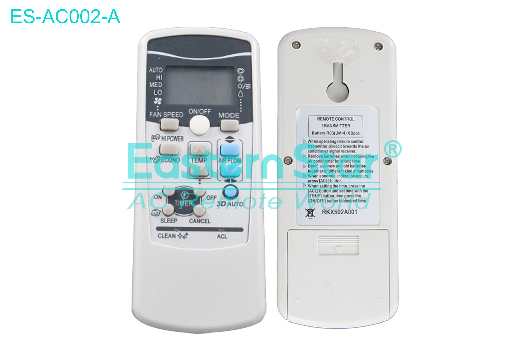 ES-AC002-A High Quality China Remote AC Remote for Mitsubishi  Air Conditioner Remote A/C 13 keys AC 13