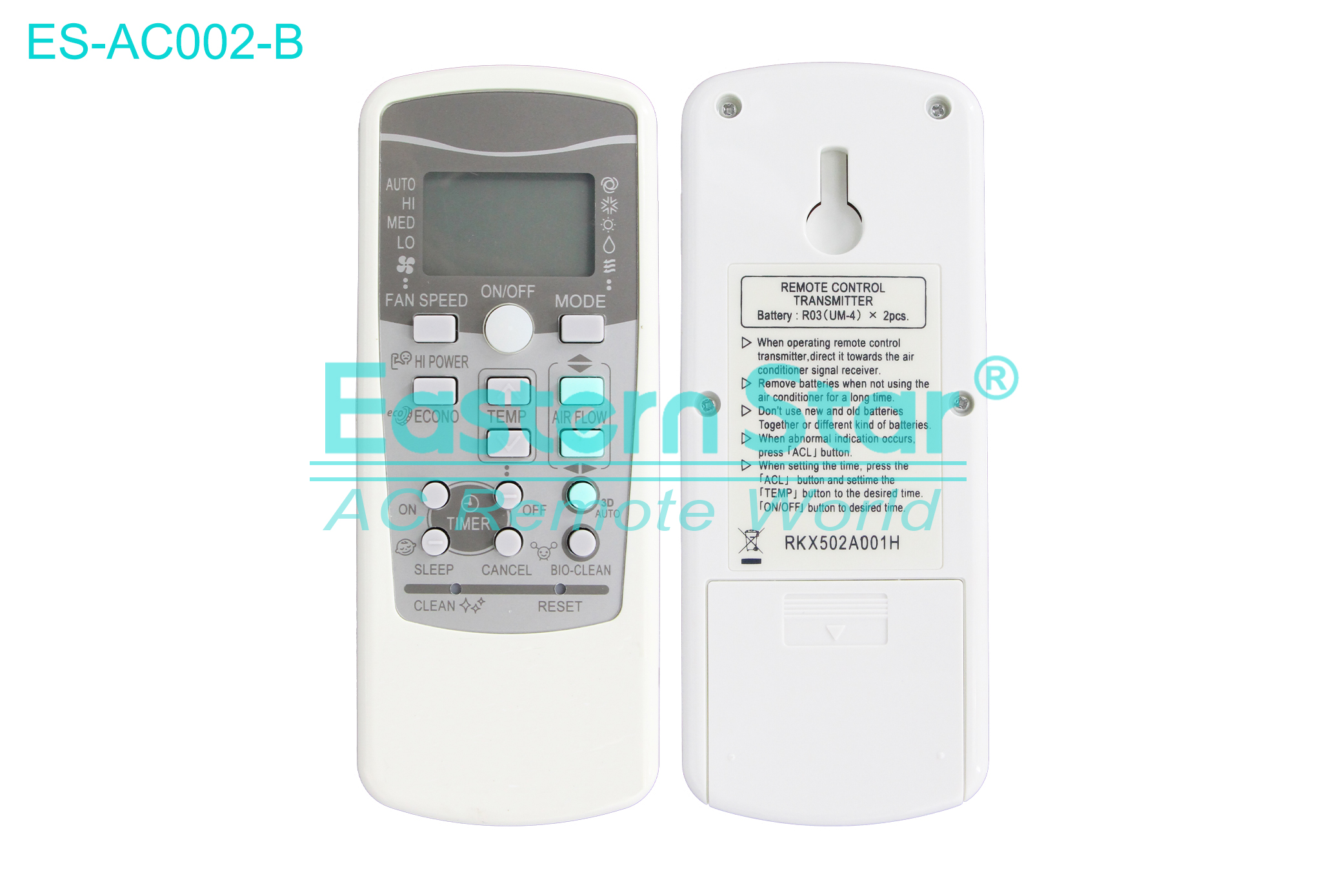 ES-AC002-B High Quality China Remote AC Remote for Mitsubishi Air Conditioner Remote A/C 14 keys AC 14