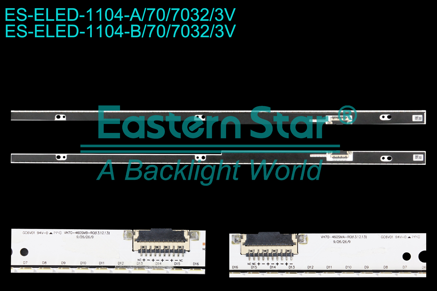 ES-ELED-1104 ELED/EDGE TV backlight use for 46'' Samsung  UA46H7000, UE46H8000, UN46H7150 VH70-460SMA-RO[13.12.13] ，L1146L 46FX88 30551A VH70-460SMB-RO[13.12.13] ，R0212L 46FX88 30552A BN96-30551A BN96-30552A BN96-30553A BN96-30554A  LED BACKLIGHT STRIP(2)