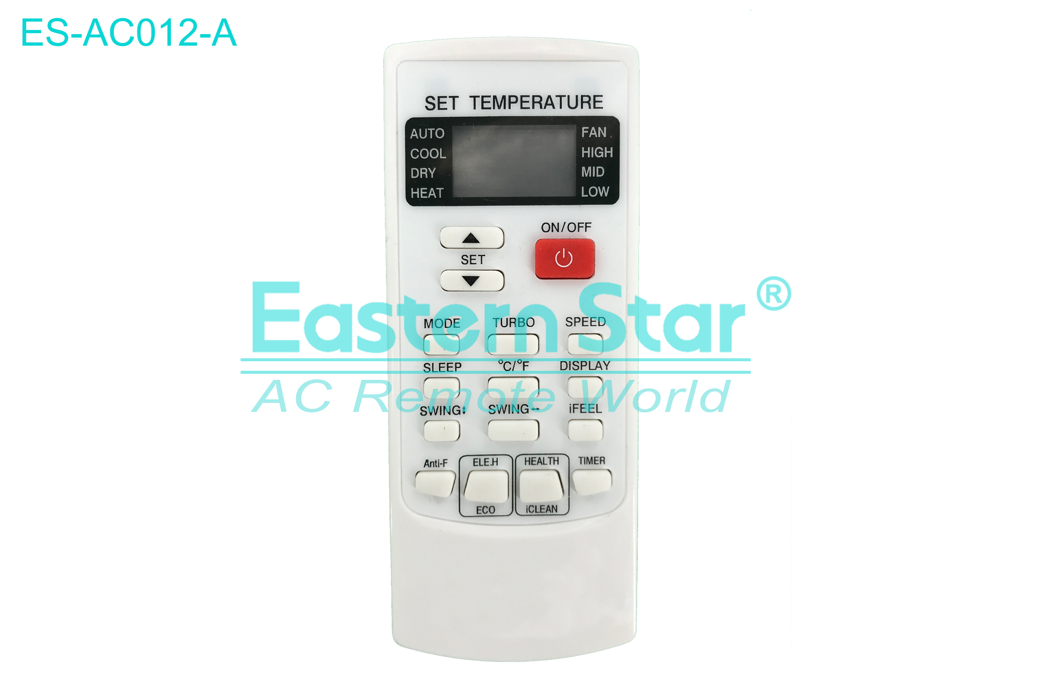 ES-AC012-A High Quality China Remote AC Remote for  Aux/Royalcool/Casper/Fusion Air Conditioner Remote A/C 16 keys