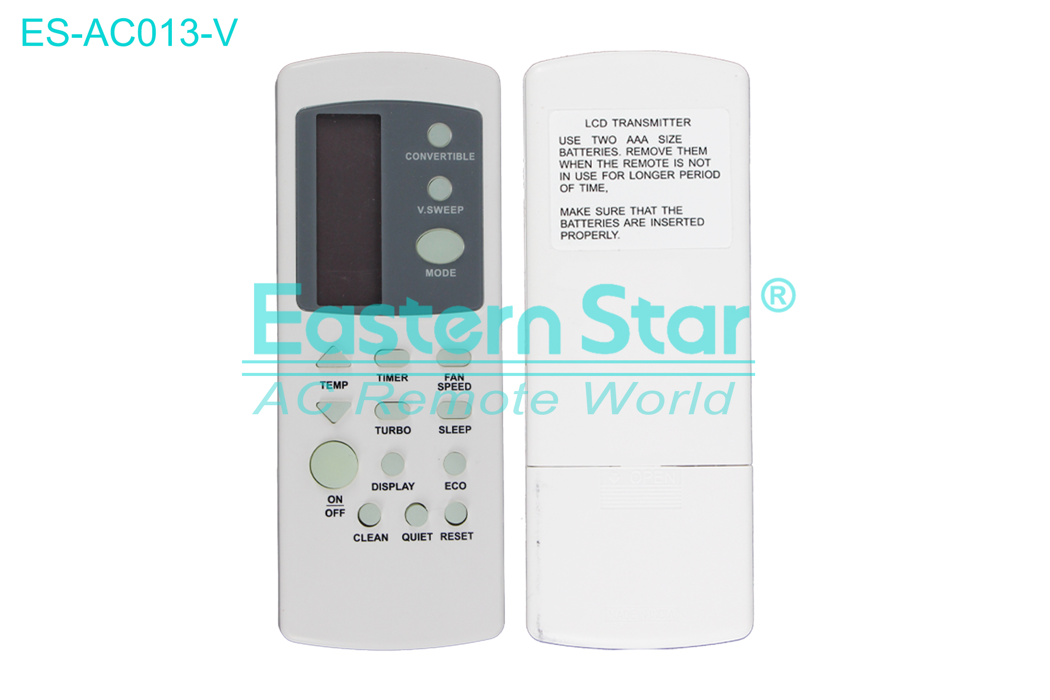 ES-AC013-V High Quality China Remote AC Remote for Voltas  Air Conditioner Remote A/C 15 keys