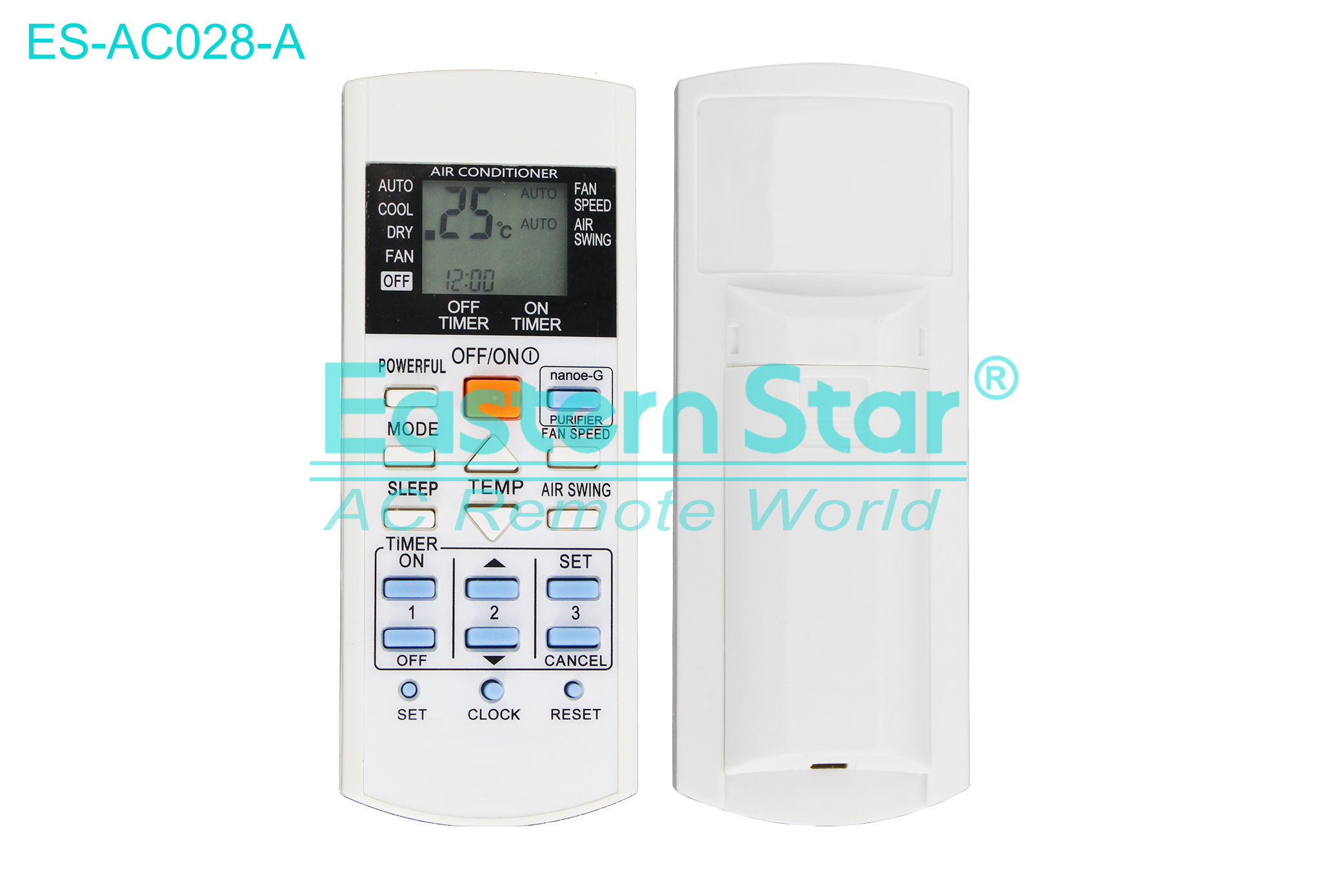 ES-AC028-A High Quality China Remote AC Remote for Panasonic Air Conditioner Remote A/C 18 keys